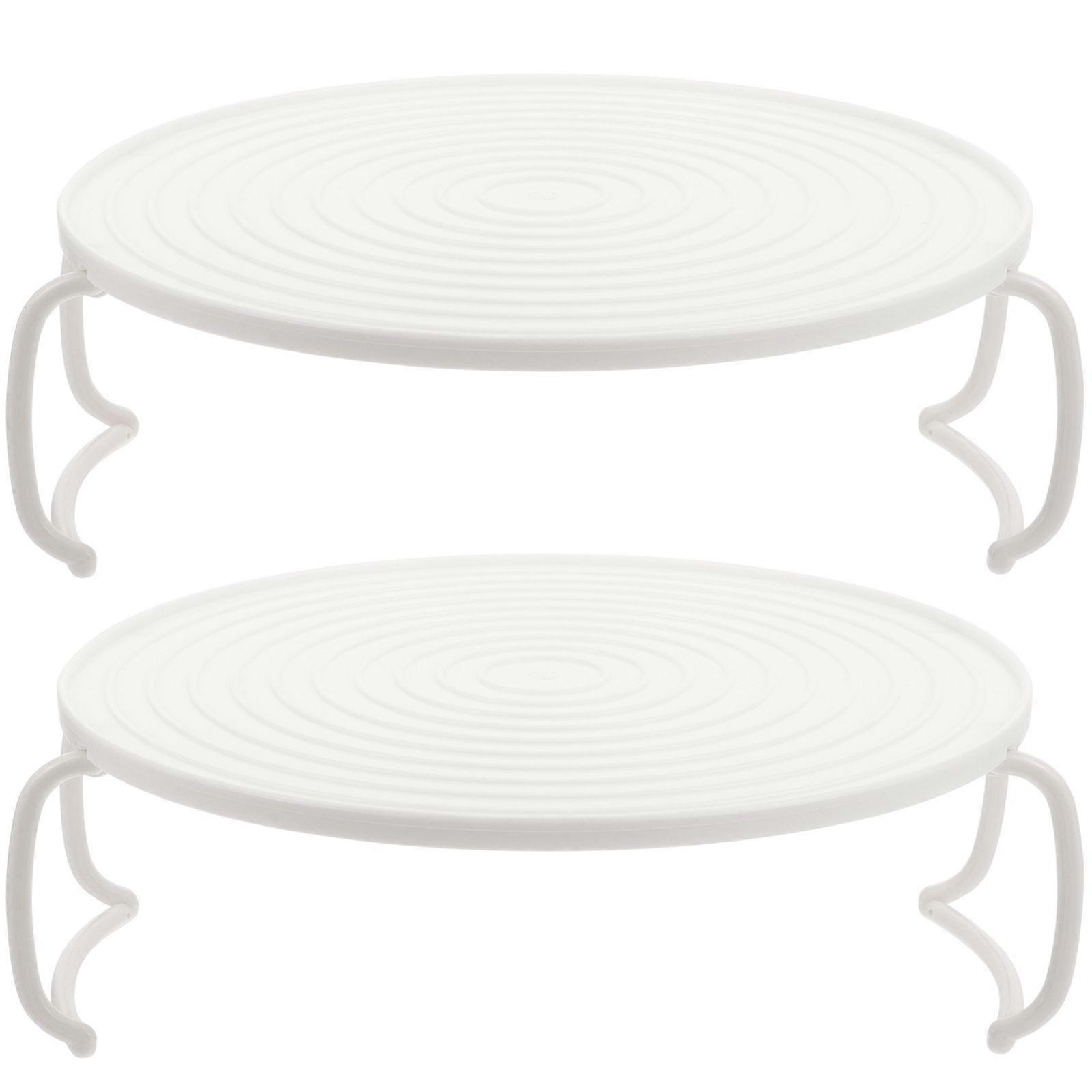 2pcs Rouded Mircrowave Oven Rack Layered Steaming Tray Kitchen Accessory