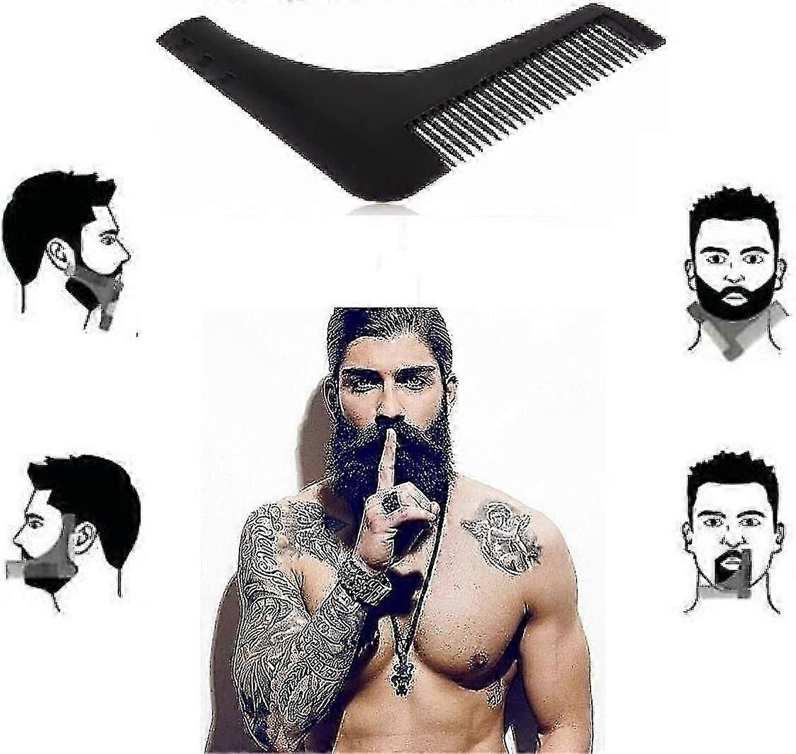 Beard Shaping Tool For Men - Shaper and Styler with Comb - Neckline Cheekline Template - 3pcsD-