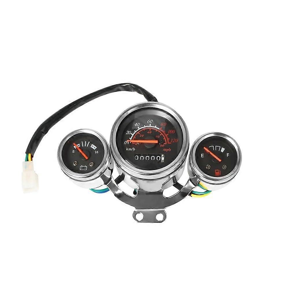 Universal Tachometer Universal For Motorcycle Instrument Digital Tachometer Tachometer Odometer Meter Motorbike Voltmeter Fuel Gauge Kit Chrome