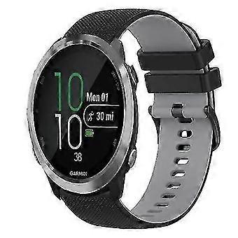 Für Garmin Forerunner 645 20mm Kariertes zweifarbiges Silikon-Uhrenarmband LFJA