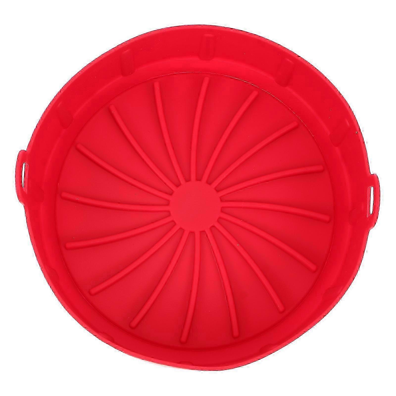 1Pc Non-Stick Silicone Baking Mat for Air Fryer & BBQ Grill, Heat-Resistant Red Square Pad 19x19cm
