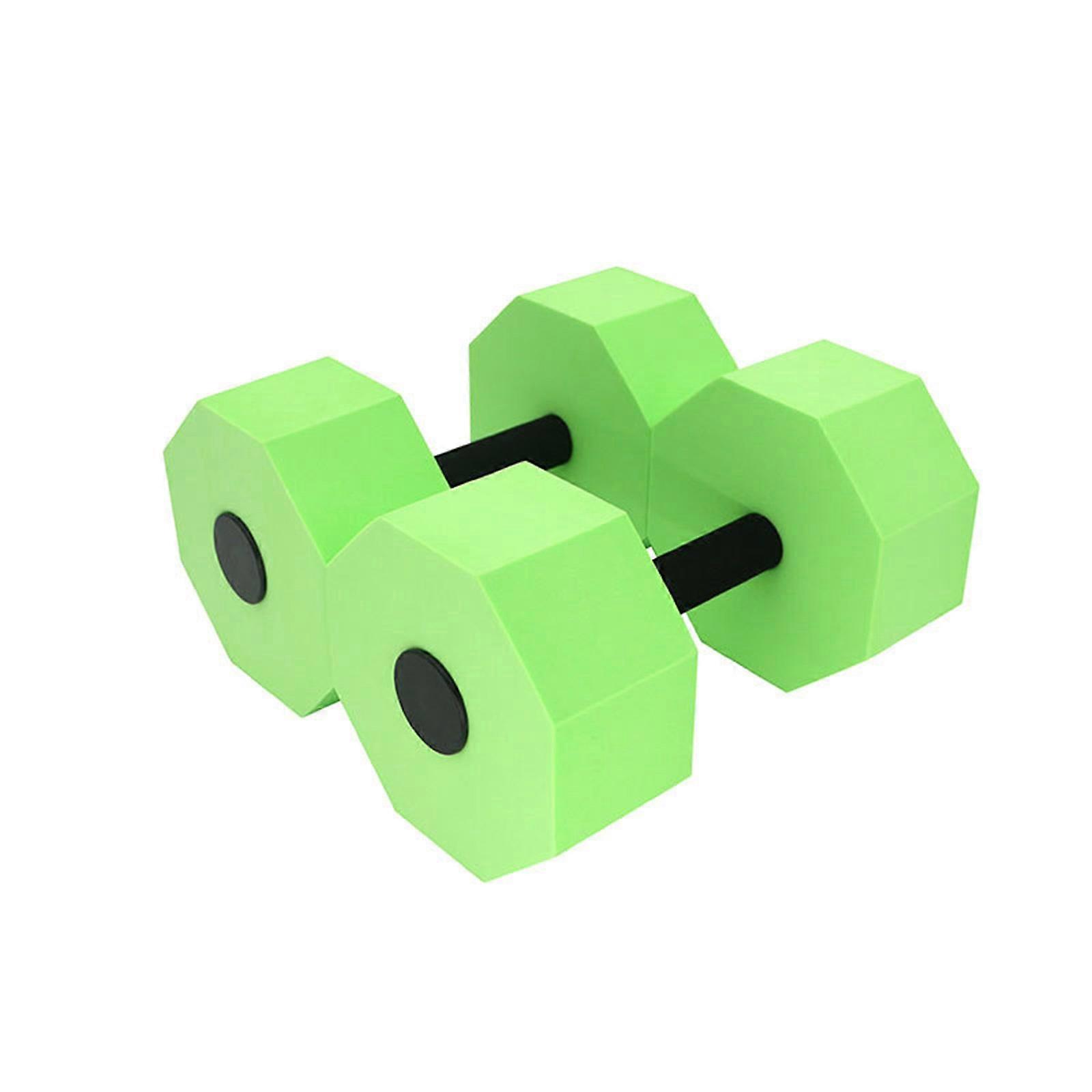 1Pair Water Dumbbells for Pool Resistance Training Exercise Fitness Barbells Foam Dumbbells Swimming Weights Enduring  Green