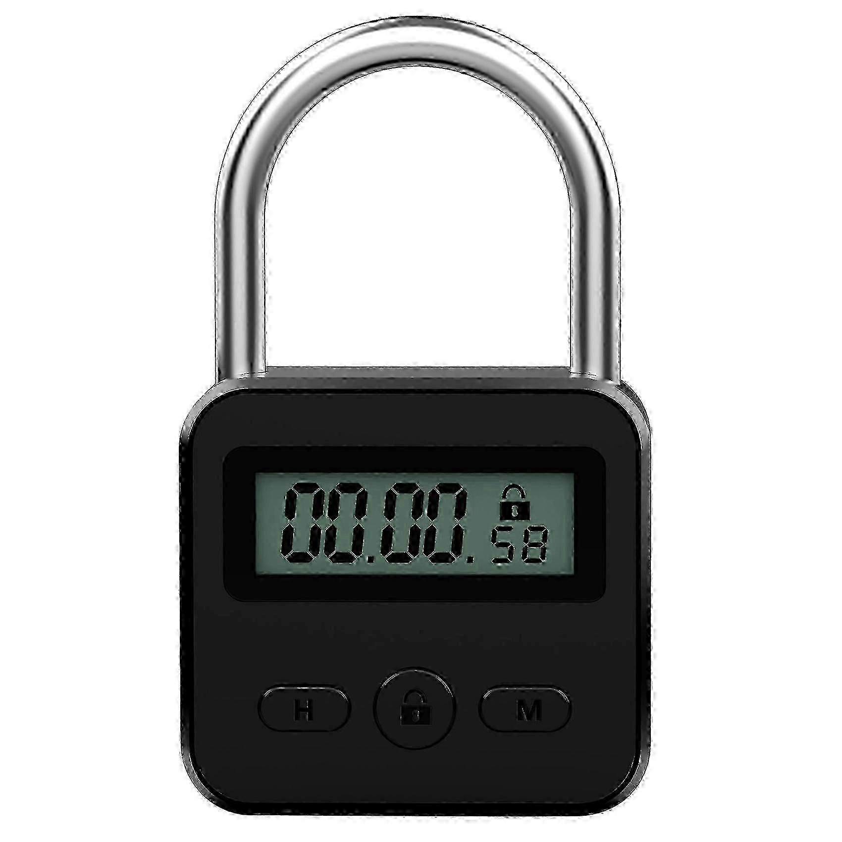 USB rechargeable timer padlock for cabinets with LCD time display