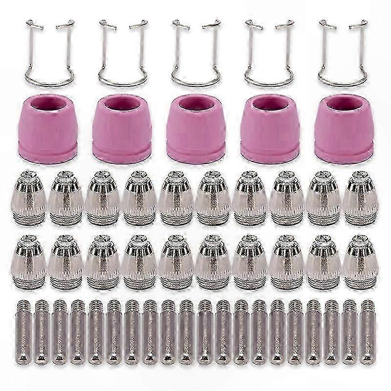 Plasma Cutter Nozzle and Tip Set, Replacement Consumables Kit for Plasma Cutting Torch, 50-Pack Accessories