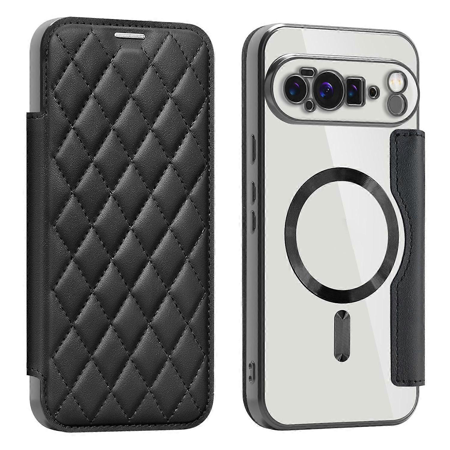 For Google Pixel 10 Pro XL Magsafe RFID Leatherette Case Case Black