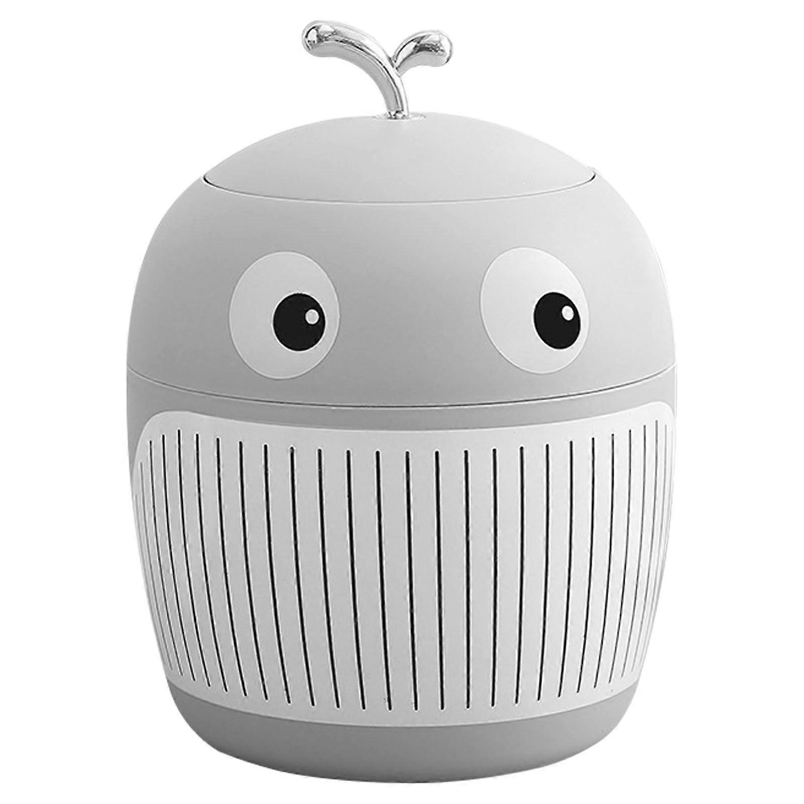 Little Whale Trash Can Mini Cute Light Luxury Garbage Bin Portable Multifunctional Trash Can for Desktop Office Tea Table Light Luxury Grey