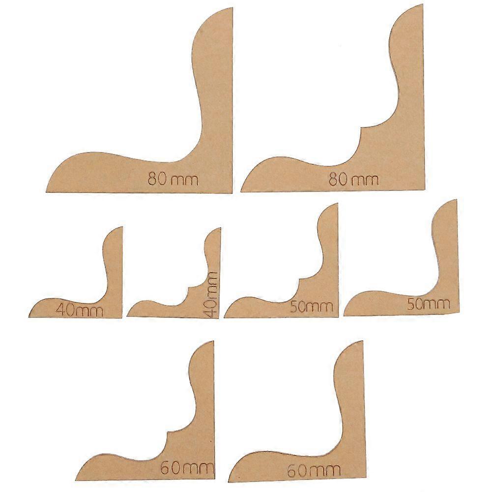 8Pcs Acrylic Wallet Corner Template Flower Pattern Decoration Stencil DIY Leather Craft