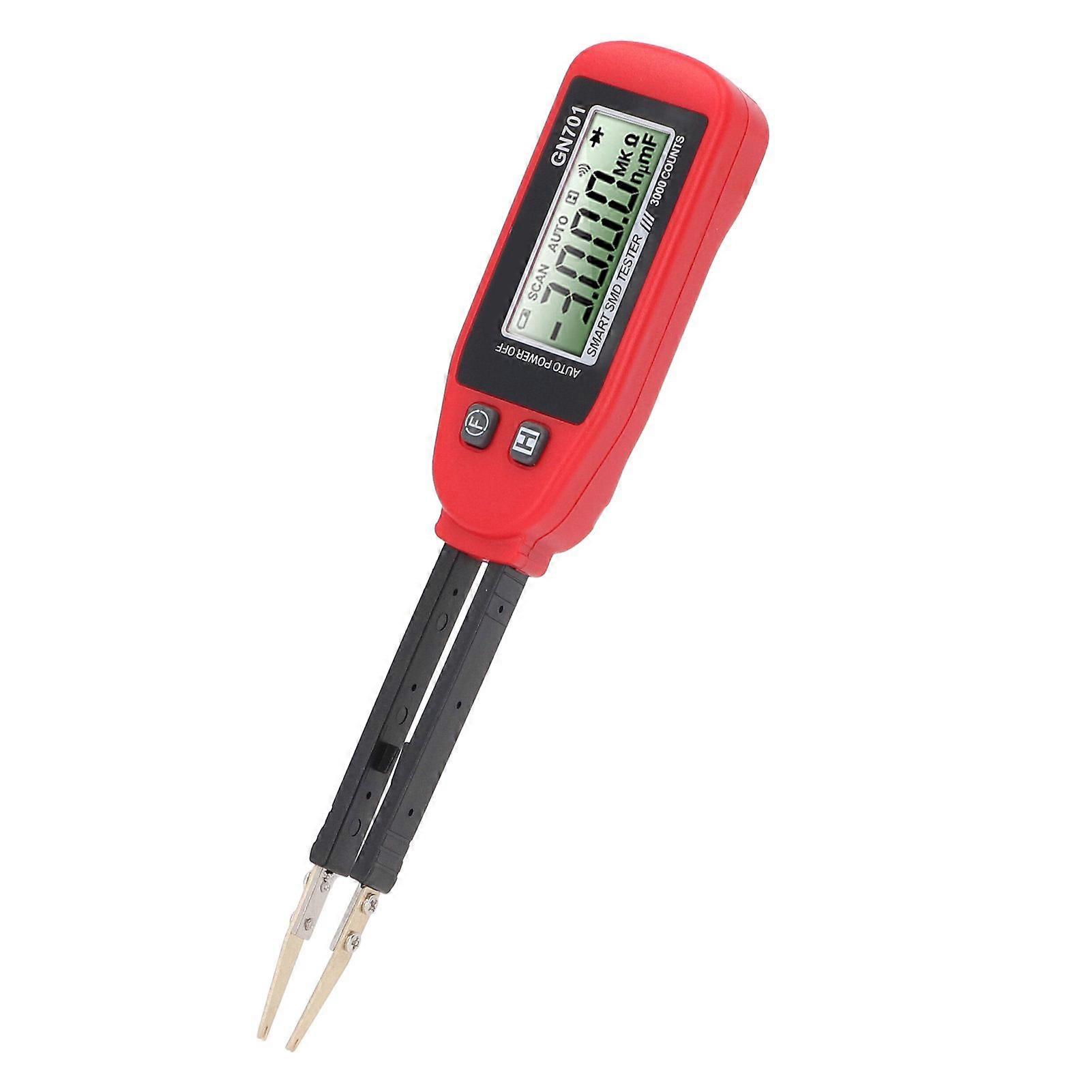 High Accuracy SMD Tester Tweezers with Gold-Plated Clips, ABS
