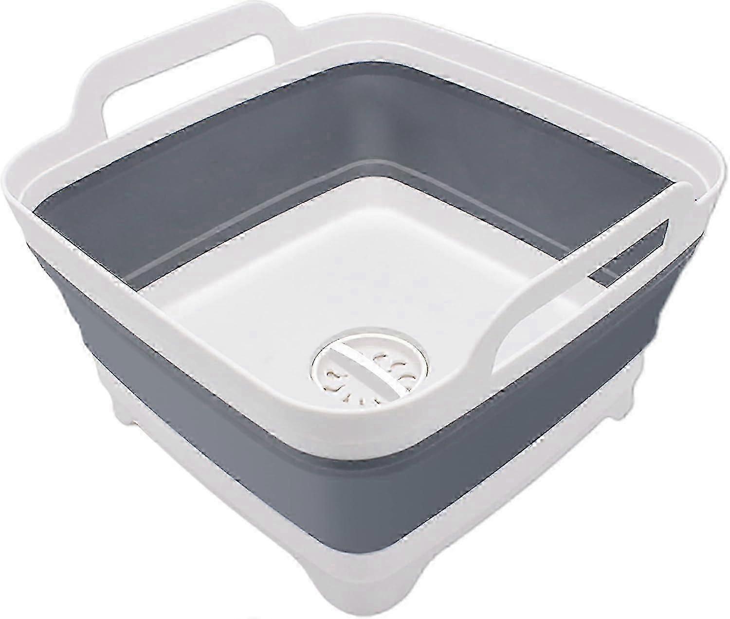 Portable Dish Tub With Light Weight And Durable Handle, Integrated Plug And Drainer For Quick Drainage, Space Saving And Safe Material For Indoor