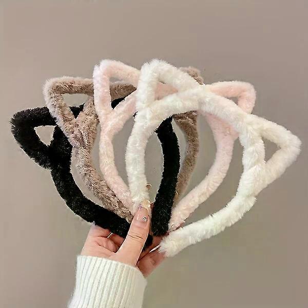 Ladies' fluffy cat ear headbands, set of 4, suitable for holiday parties