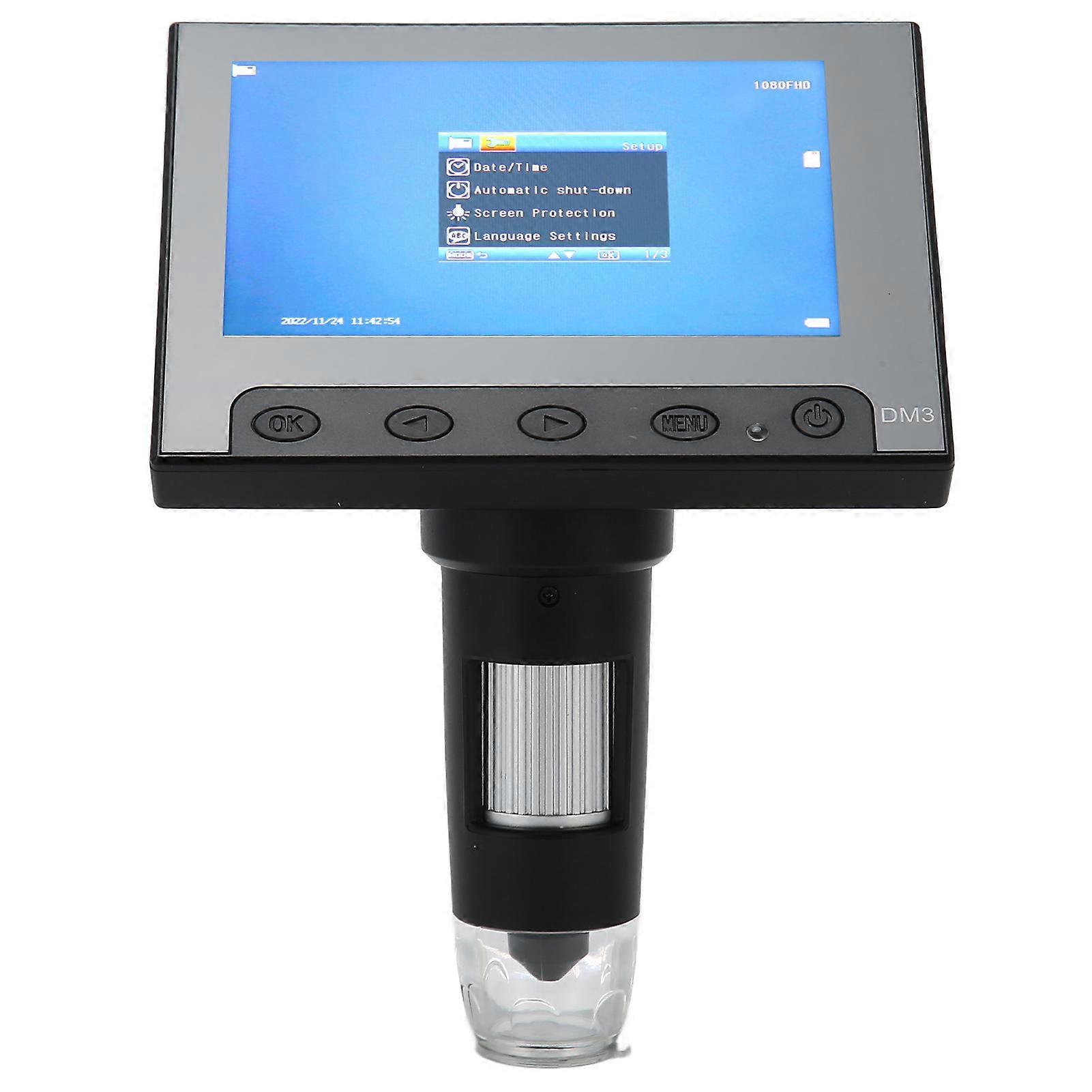 LCD Digital Microscope 4.3in 1000X HD Electronic with Stand