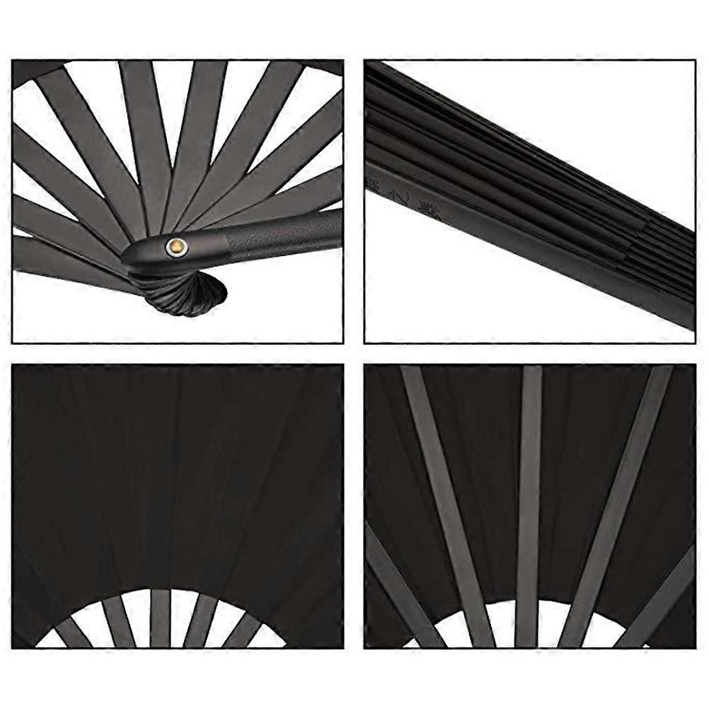 Portable Folding Fans for Daily Use Handheld Practical Stage Performance Chinese Decor Gifts Black