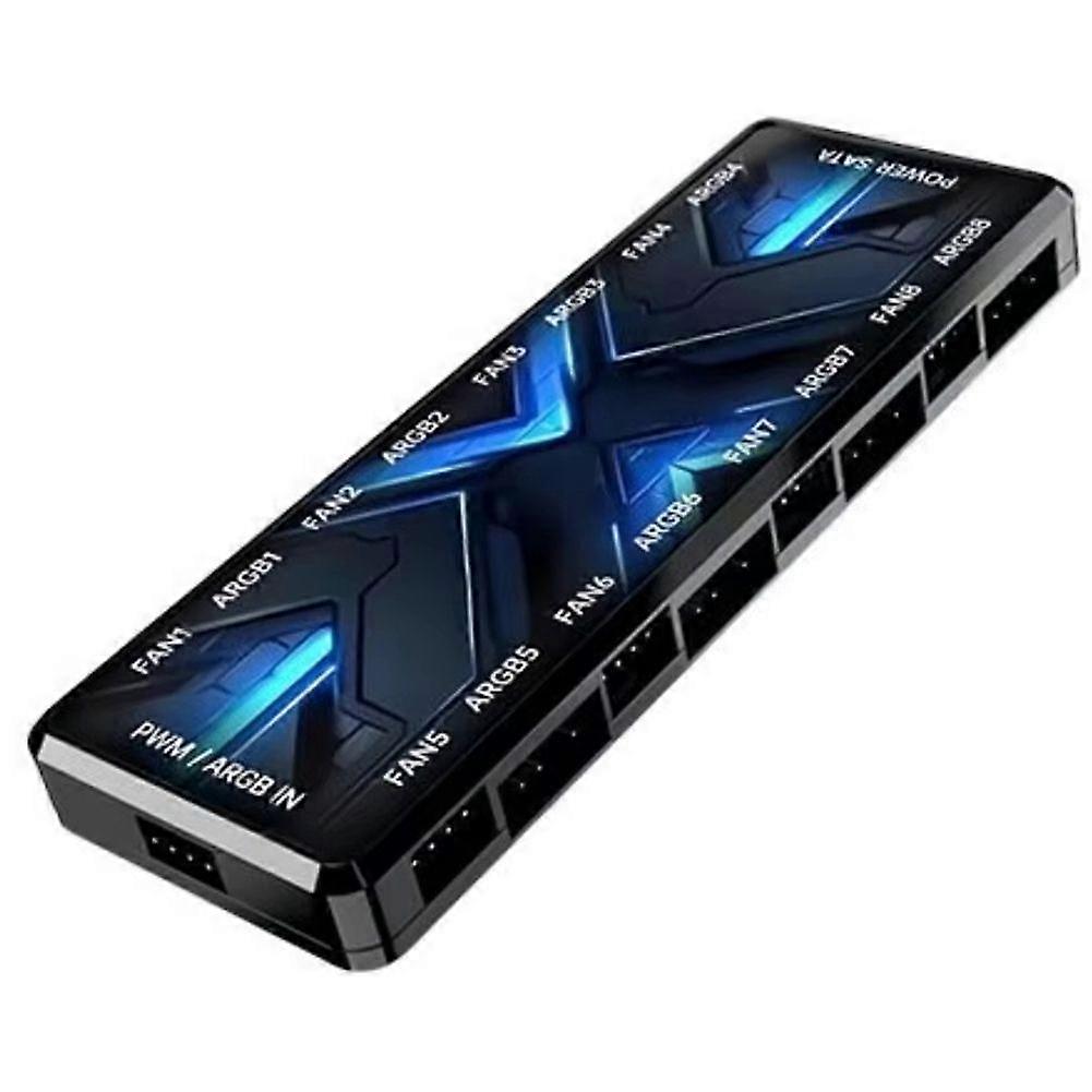 Podwójny 8-drożny kontroler wentylatora obudowy ARGB PWM Shenguang 2 w 1 z synchronizacją