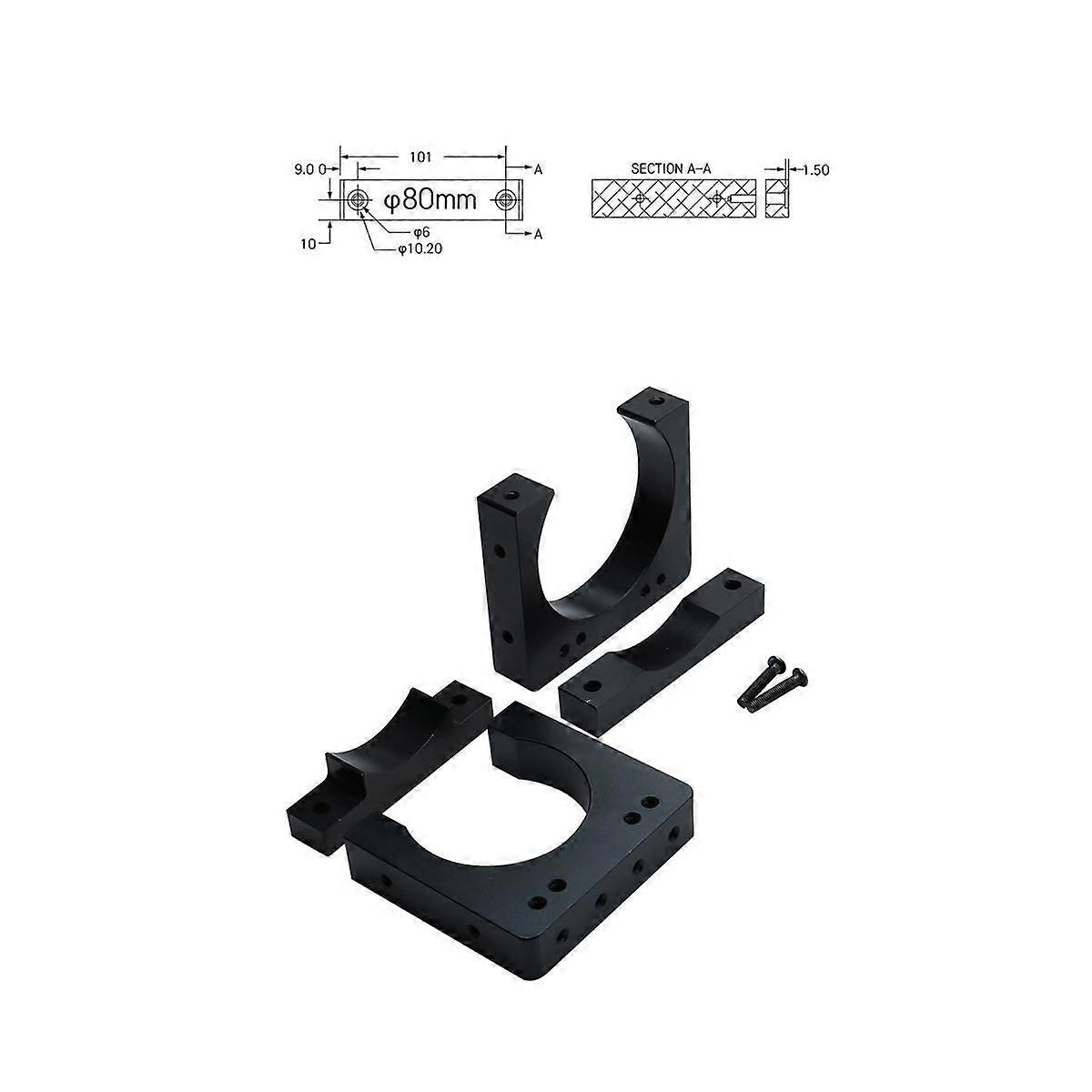 2 Pcs CNC Engraving Machine Diameter 65mm Spindle Motor Fixture Aluminum Support Mounting Base Brac