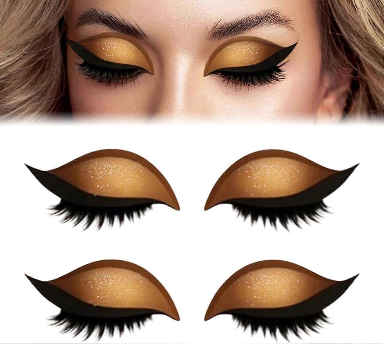 2Pairs Lazy Eye Shadow Eyelash Patch, Eyeshadow Eyelash Stickers, 3-in-1 Self-Adhesive Eye Makeup Eyelid Lash Sticker with False Lashes, Shadow, Eyeli
