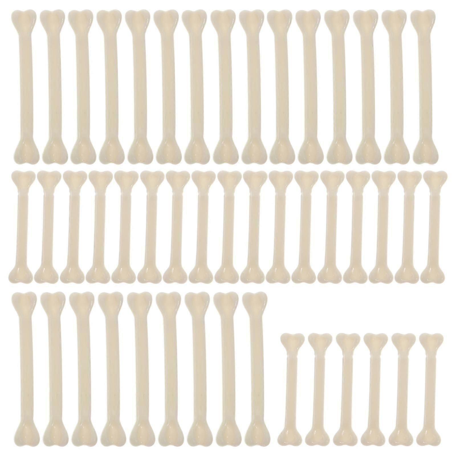 48pcs Fake Bones Plastic Bones Artificial White Bones Halloween Fake Plastic Bones - KM
