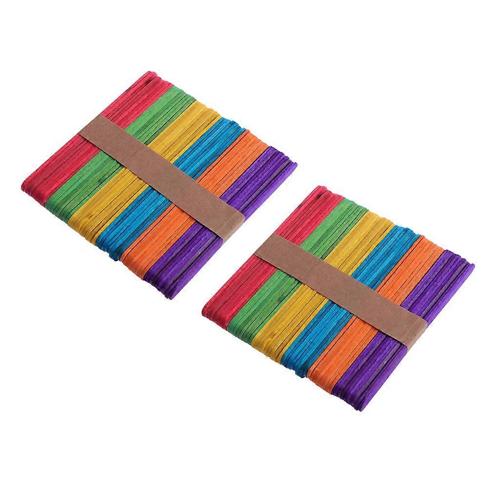 Colored Wooden Popsicle Sticks Craft Sticks for Art Craft Use 100Pcs