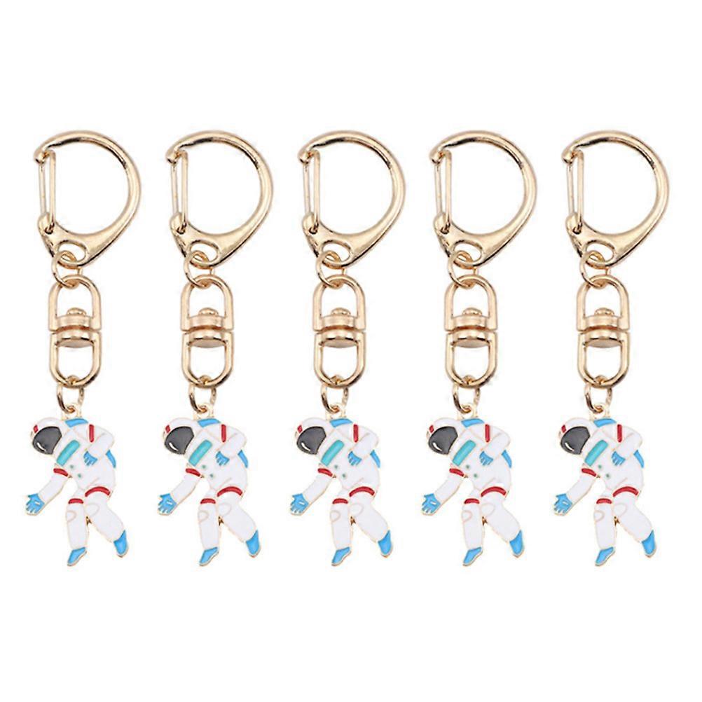 Astronaut Keychains Metal Pendant for Hanging Keys 5Pcs Assorted Color
