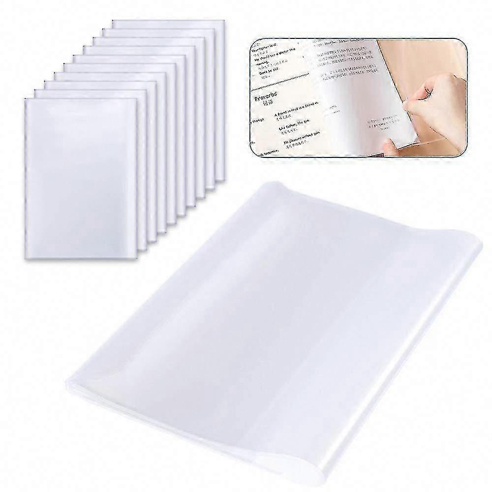 10pcs A4 Clear Exercise Book Covers, Thick Plastic Reusable Adjustable Transparent Book Covers for School