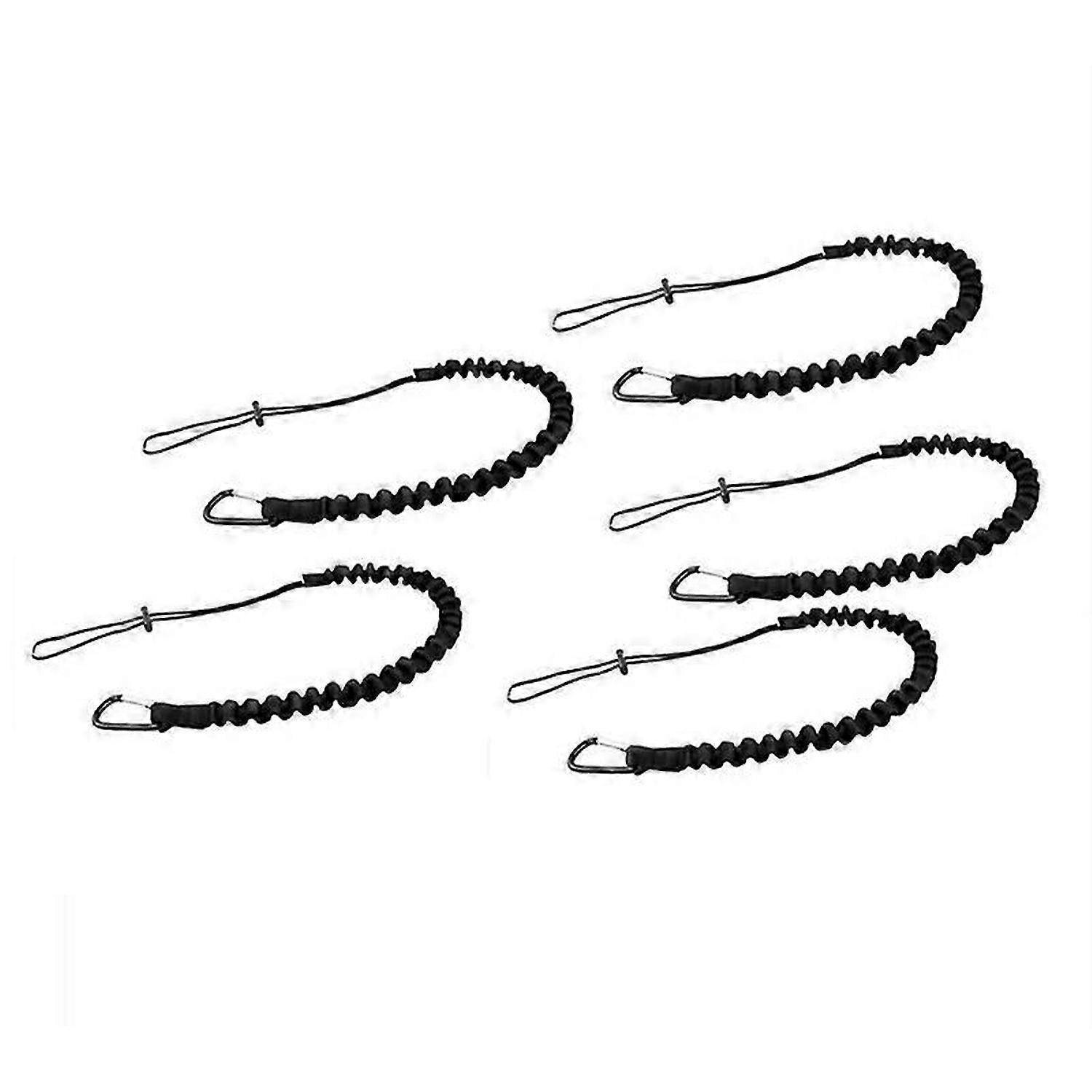 5 Pack Safety Tool Leash,Retractable Bungee Cord Black