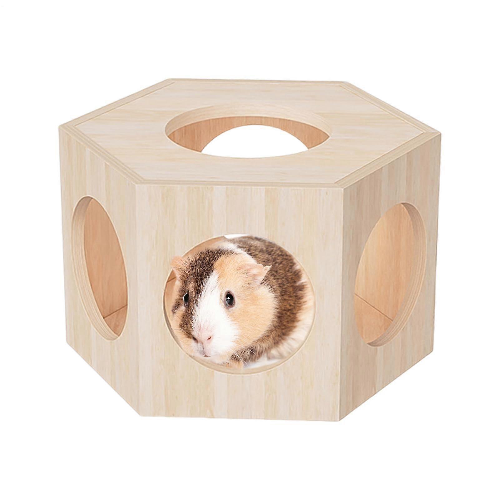 Hamster Houses and Hideouts, Wooden Hamster House, Habitat Maze, Compatible With Dwarf Hamster and Guinea Pig