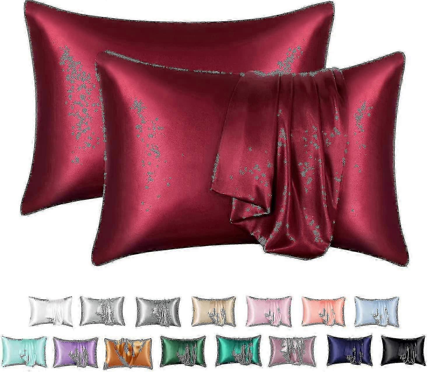 Fronha de seda, pacote com 2, fronha 100% seda de amoreira para cabelo e pele, fronha de seda com contagem de fios - lian