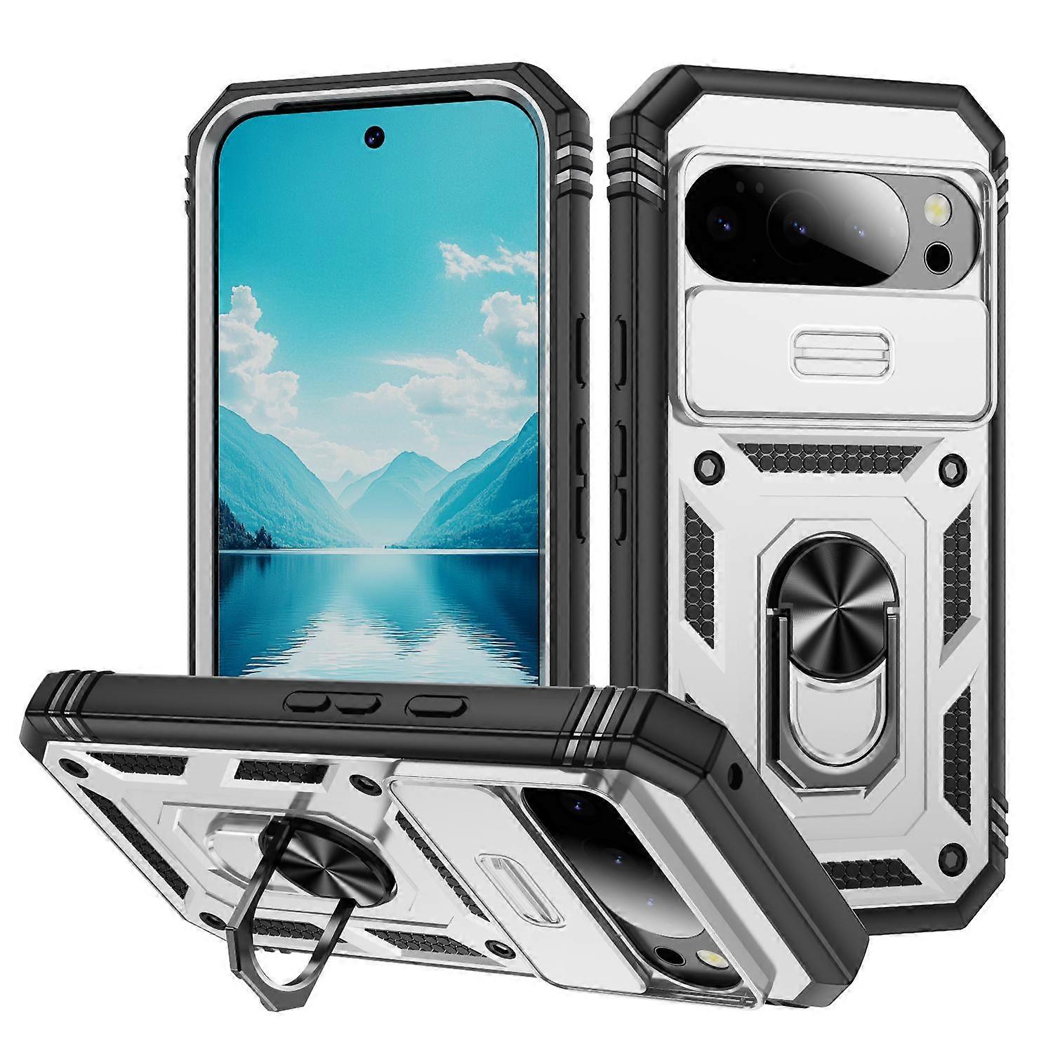 انزلاق Camshield TPU + جراب هاتف PC مع حامل