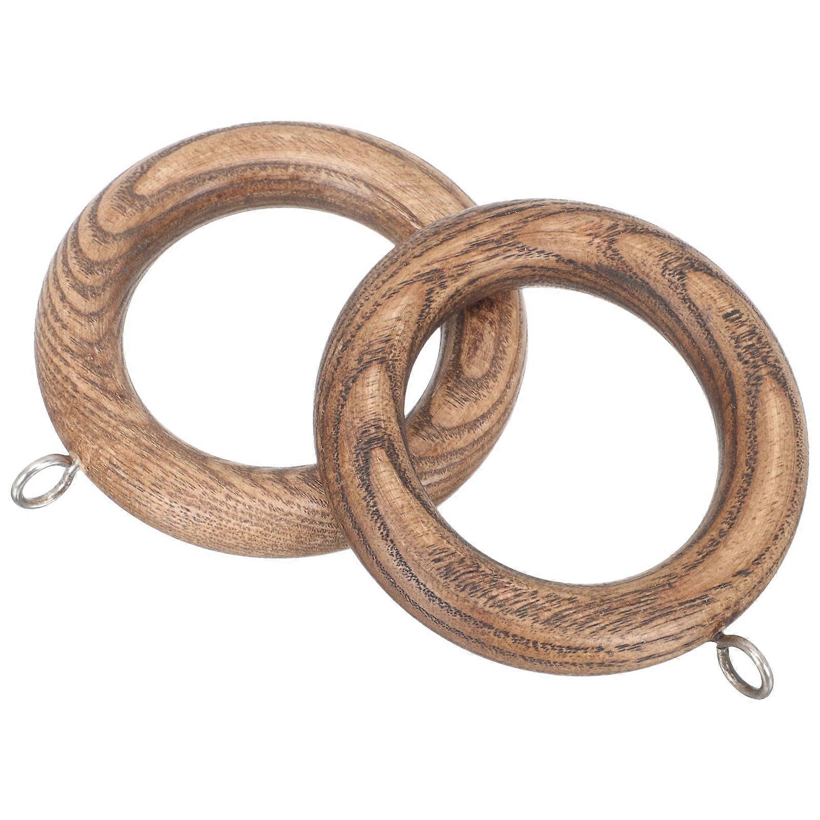 Curtain Hanging Rings Wooden for Home Use 8Pcs Handicraft Coffee Curtain Rings