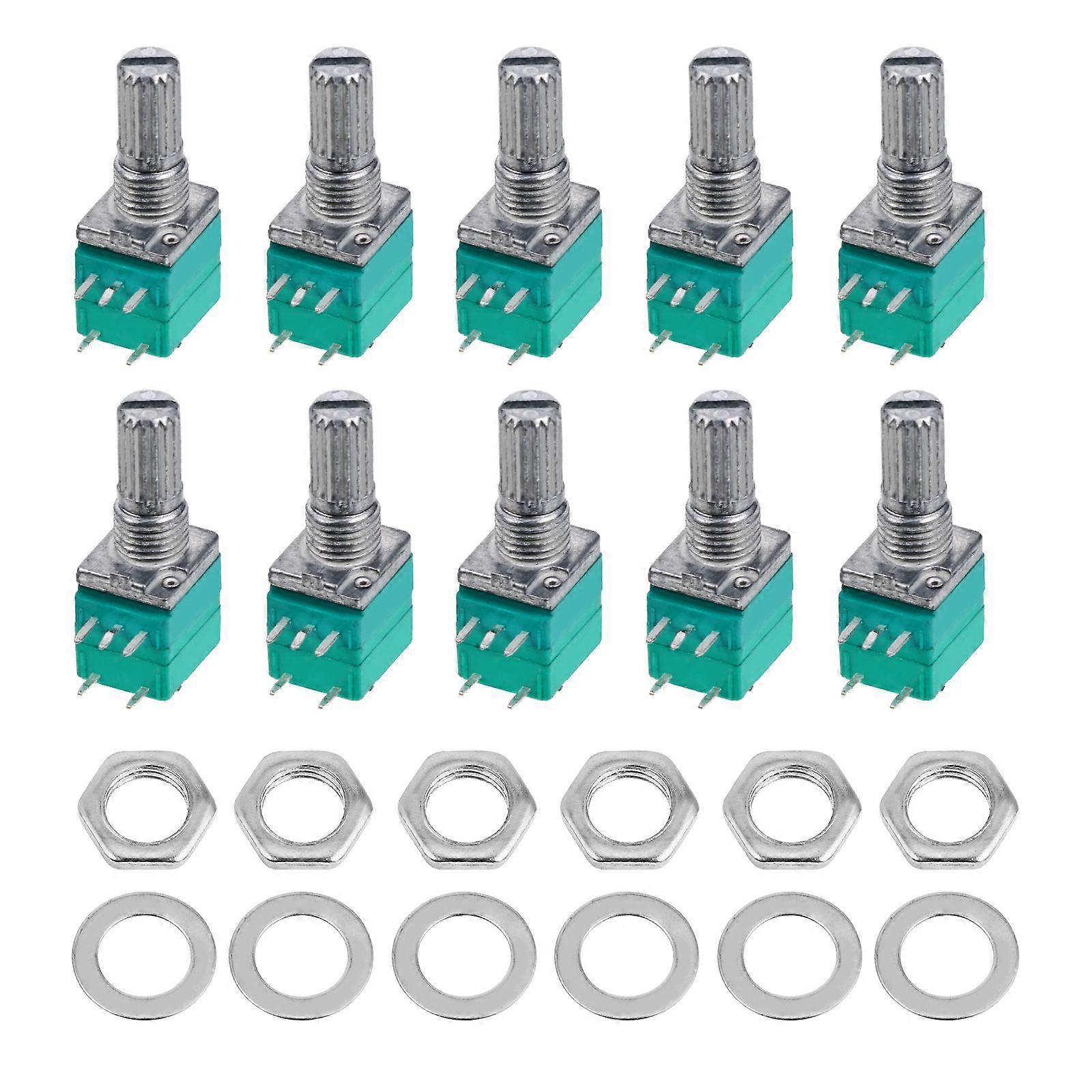 10pcs Potentiometer with Switch 5K Variable Resistors Single Turn Metal Film