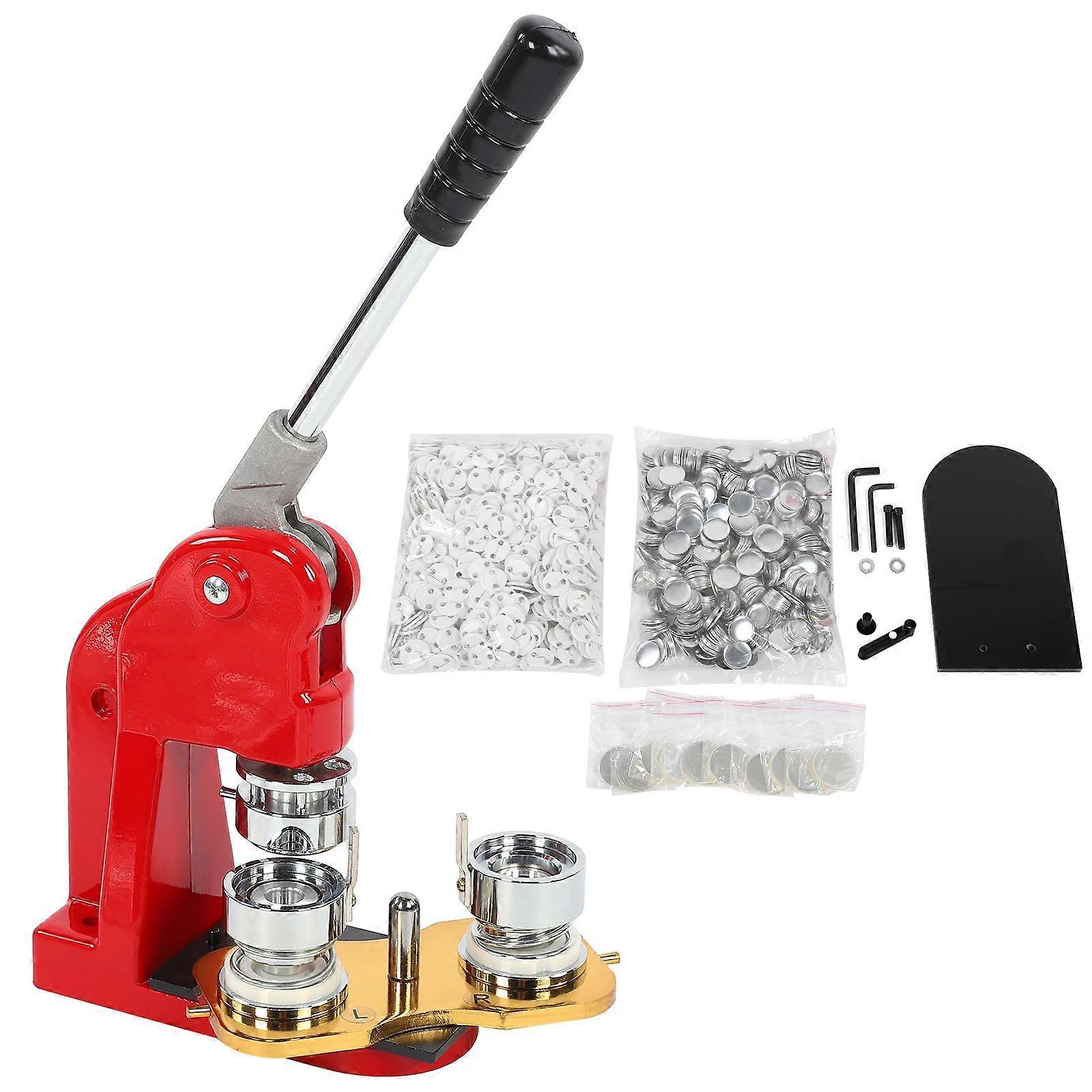 Button Maker Machine DIY Round Pin 32mm Badge Press Kit with 1000 Button Parts Supplies