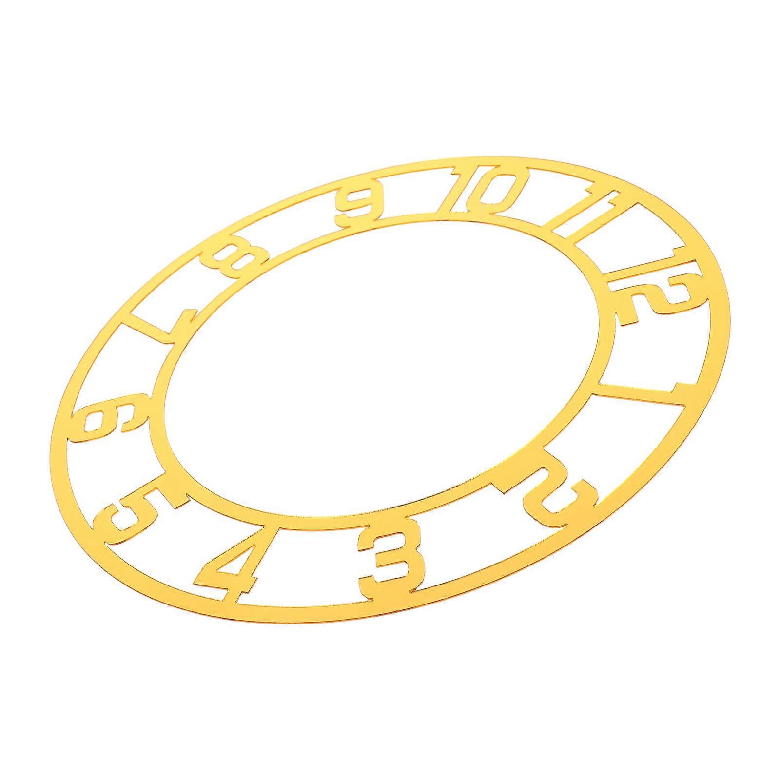 Mirror Wall Sticker Acrylic Clock for Decoration 2Pcs Modern Golden