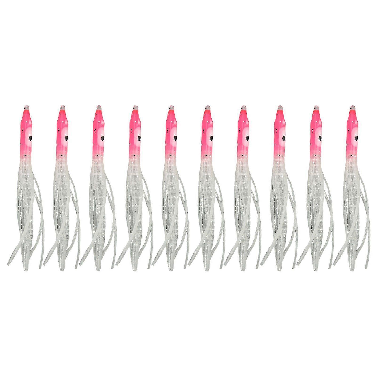 10pcs fishing bait artificial fishing lure jig accesories for river bnak lake 8cm length red head luminous