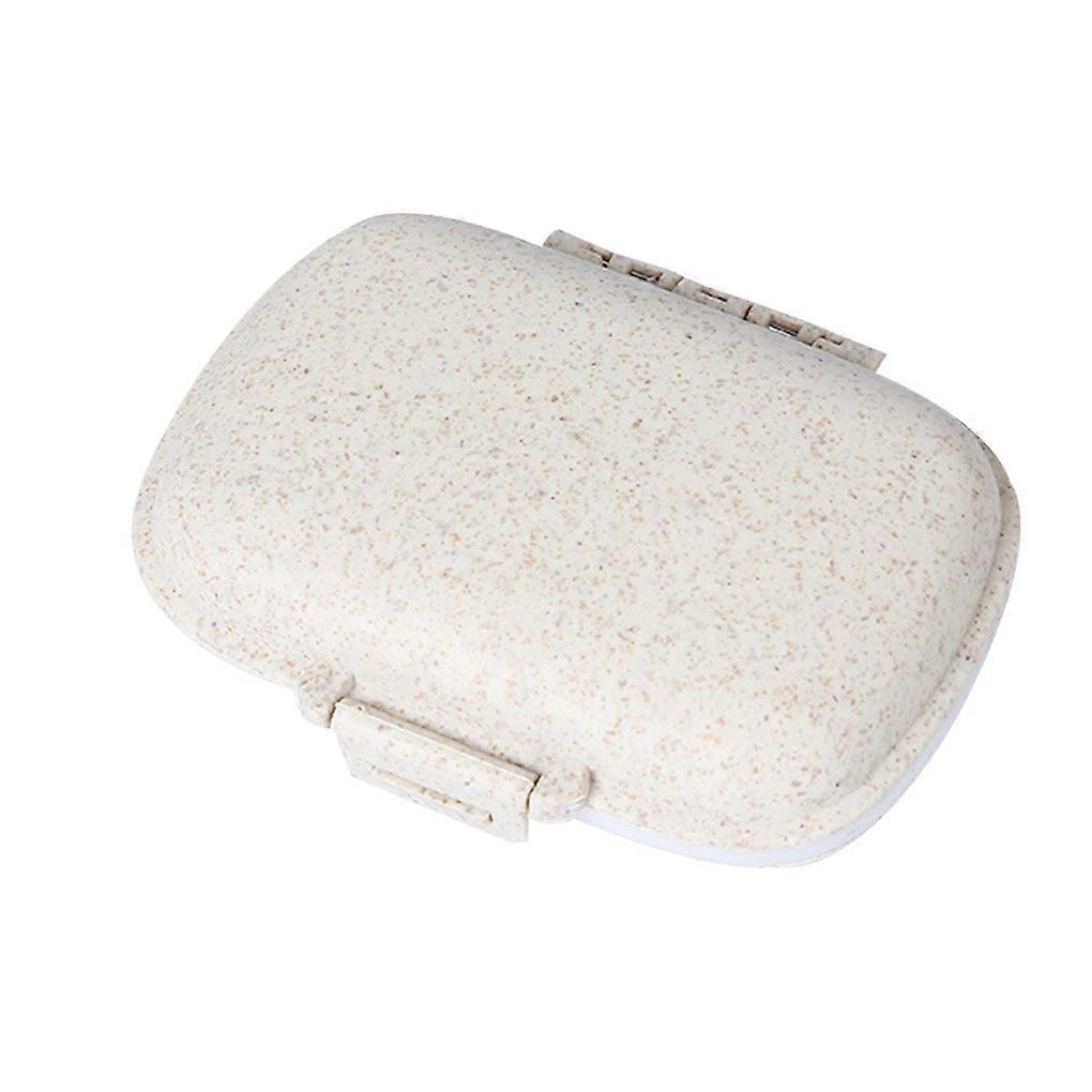 Straw Portable Plastic Pill Storage Box 8 Grid Organizer Containers