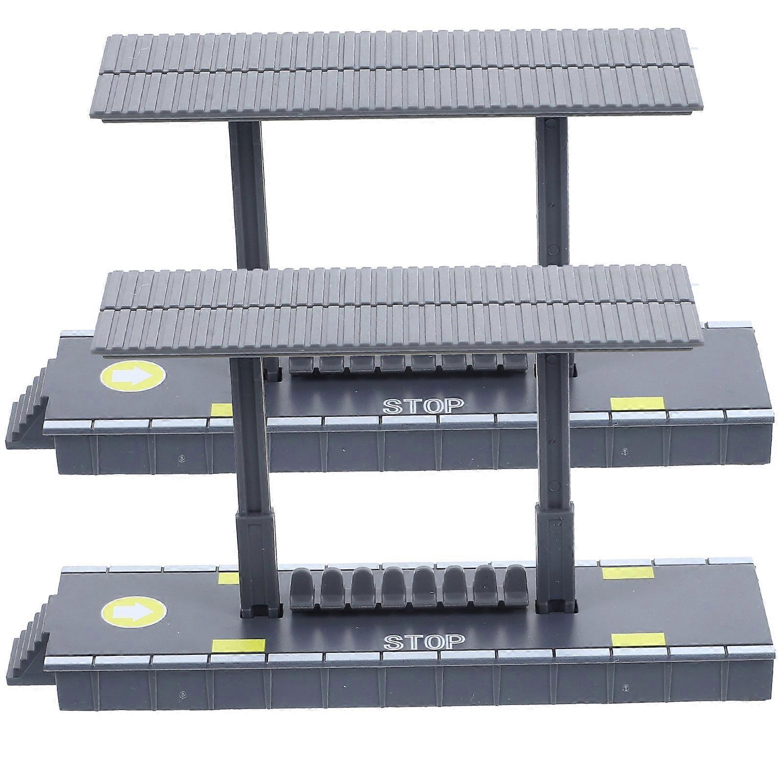 Railway Station Model Decorative Train Platform Toy for Kids 2Pcs Set