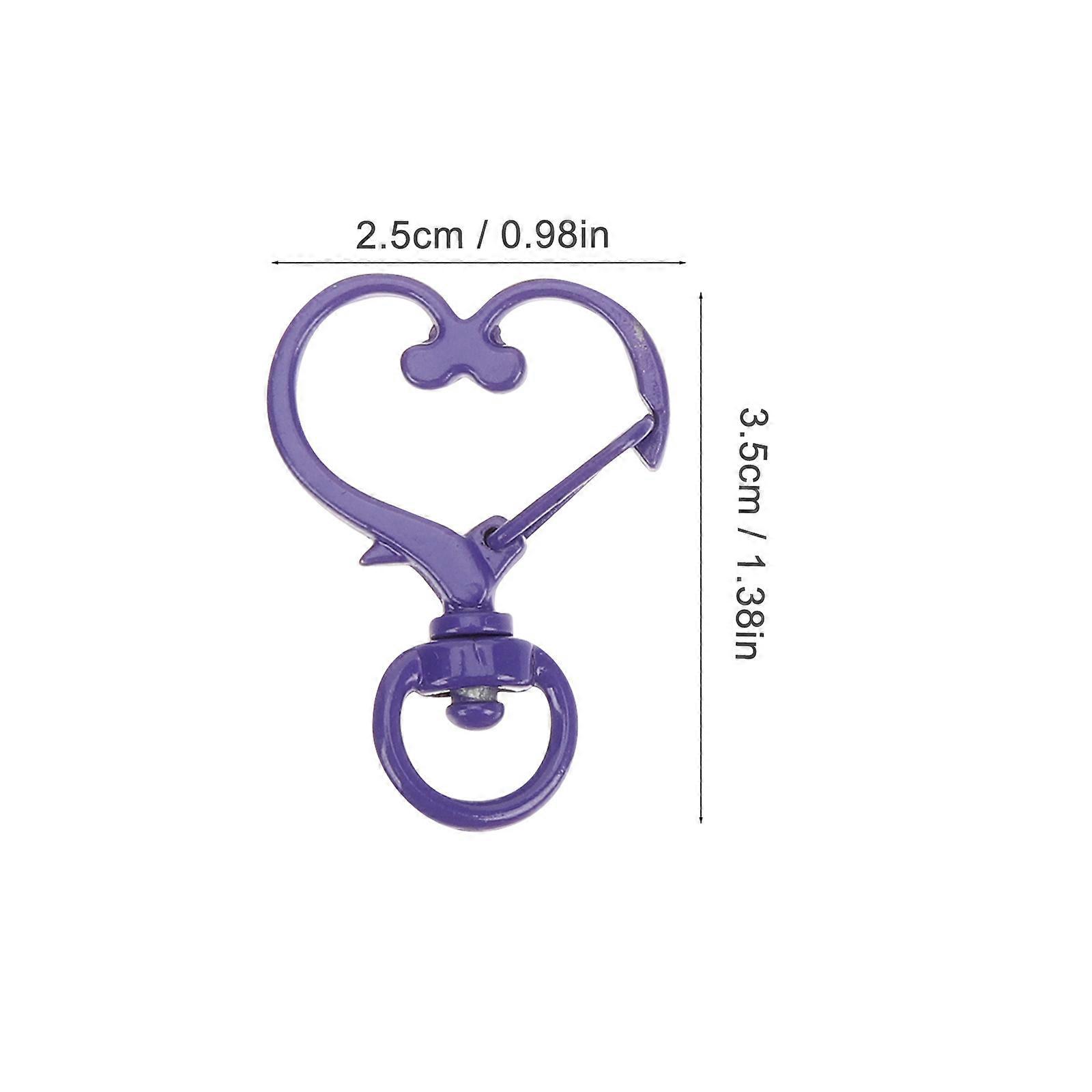Spring Keychain Clip Metal Heart-Shaped Buckle for Diy Projects Assorted Color Alloy 20Pcs