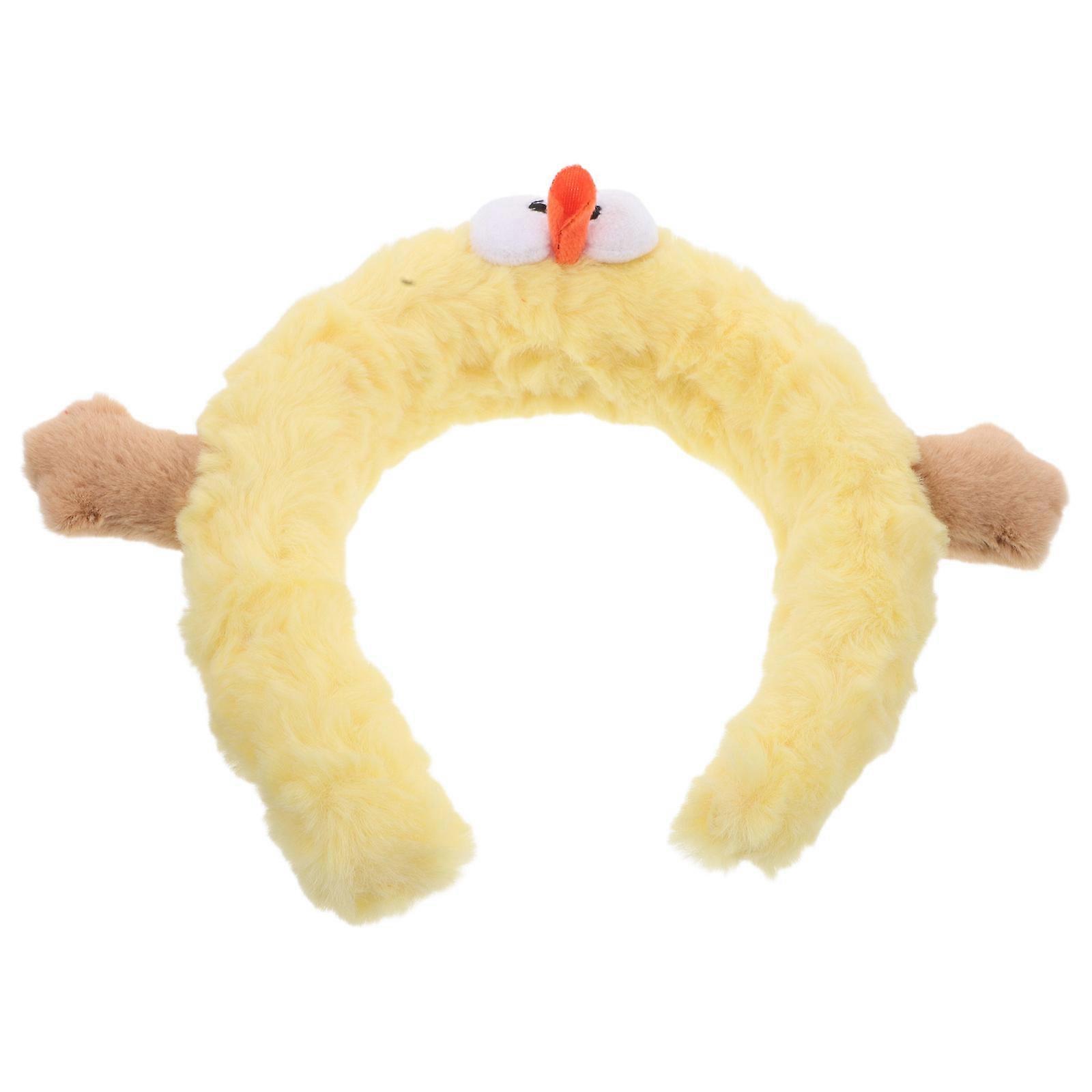 Funny Chicken Headband Plush Hair Accessory for Makeup 4Pcs Set