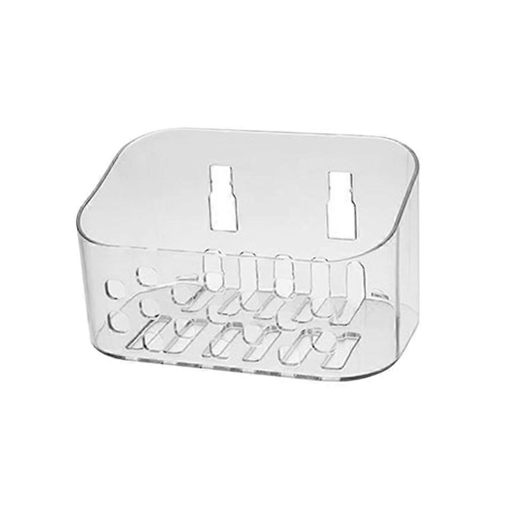 Shower Wall Organizer Rectangular Bathroom Accessories Transparent Rust-Resistant Material Wall-Mounted 1Set