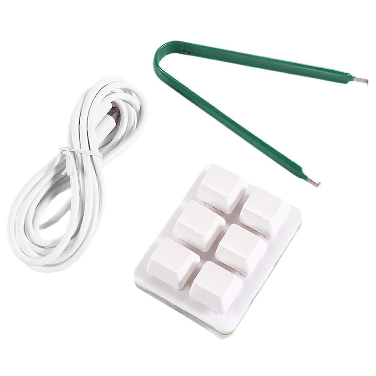 6 Key Customizable Shortcut Keyboard White
