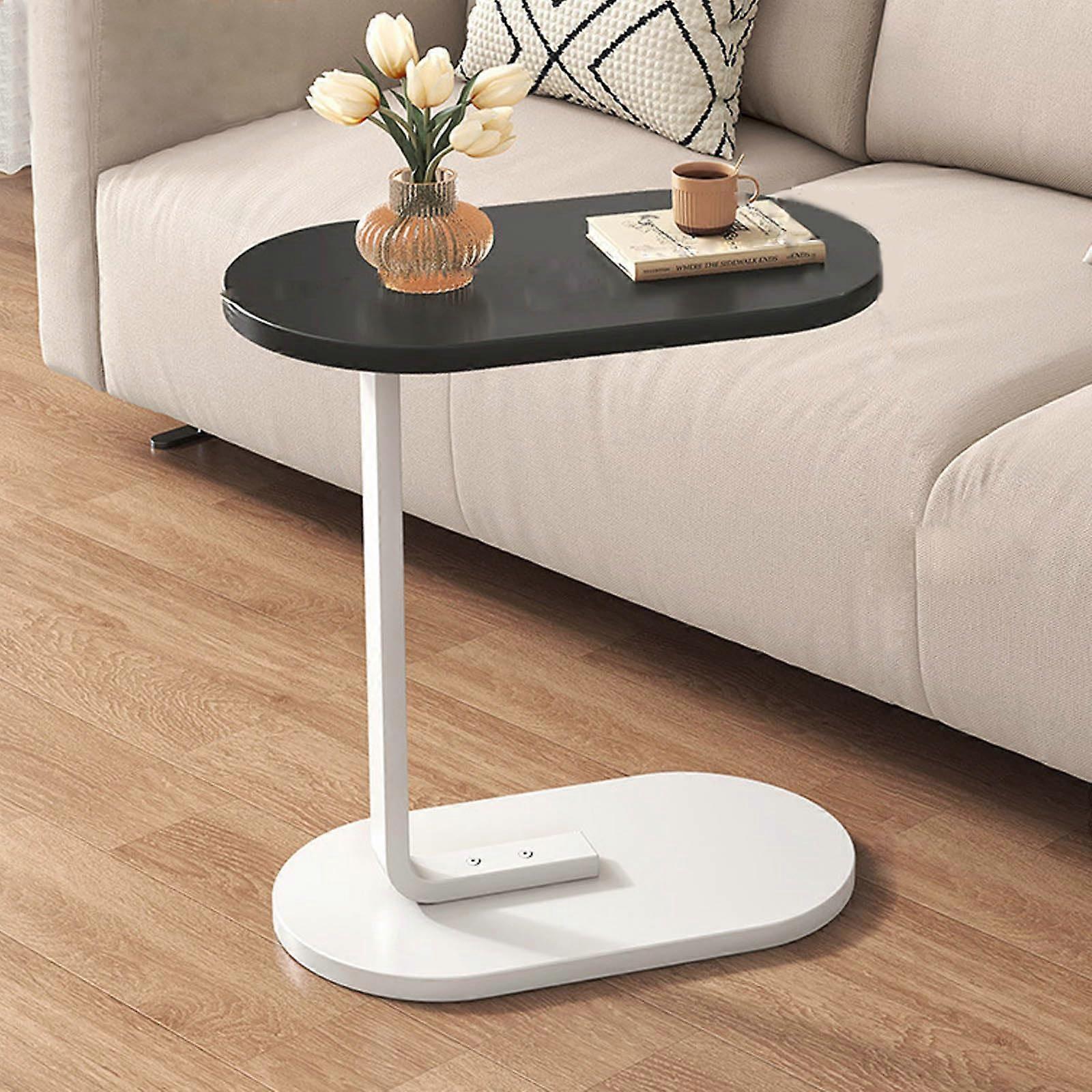 CShaped Side Table Black One Size For Sofa Slide Under Sofa Compact End Table For Living Room Bedroom