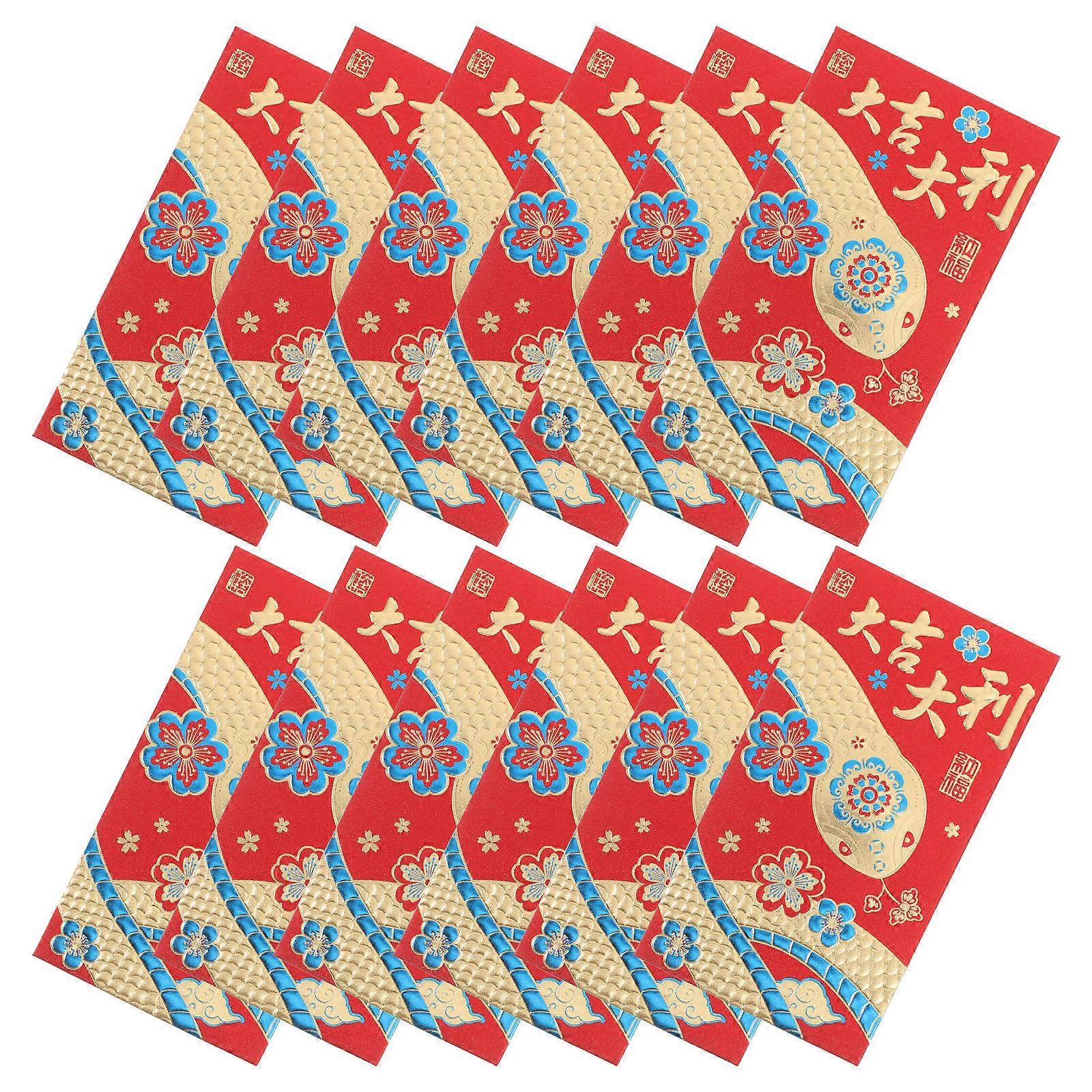 Red Chinese New Year Envelope Paper for Wedding Use 24Pcs Packets