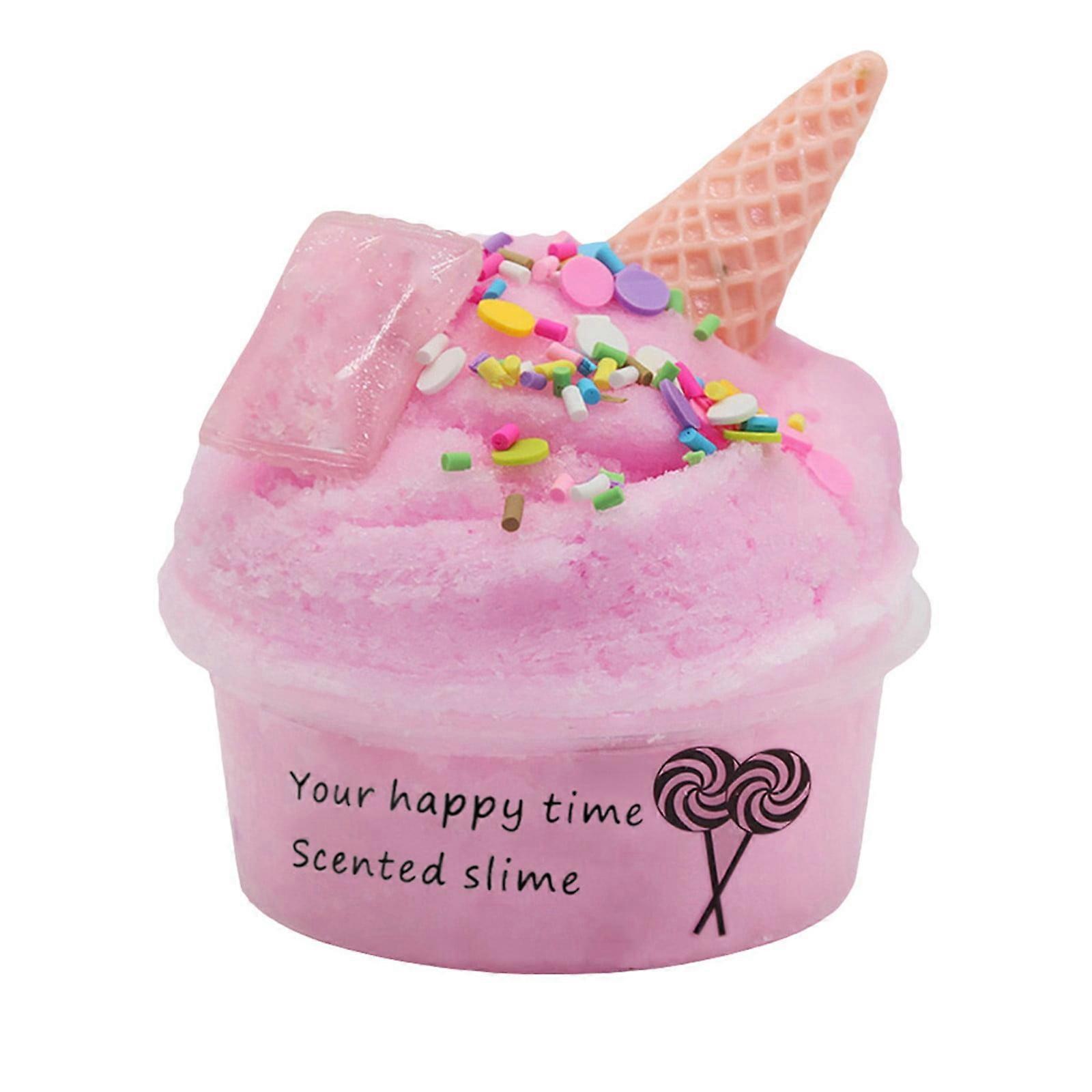 VISALY 60ml Cotton Candy Cloud Ice Creamcone Slime Swirl Scented-Clay Toy