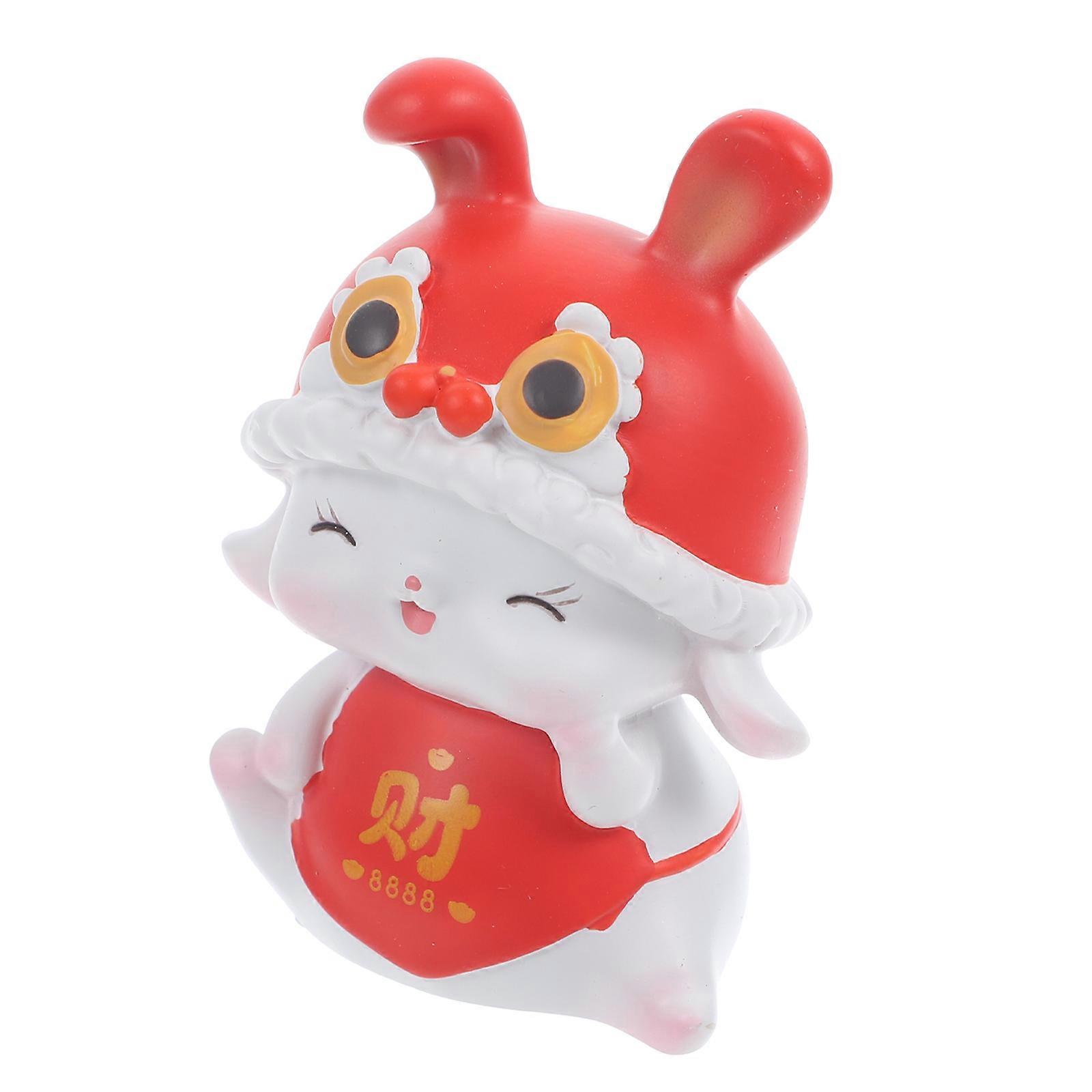 Miniature Rabbit Figurine Resin Bunny Decoration for Desktop 4Pcs