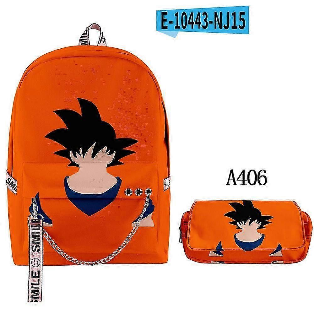 Goku Backpack Dragon Ball 3D Backpack + Double Pen Bag Set Backpack