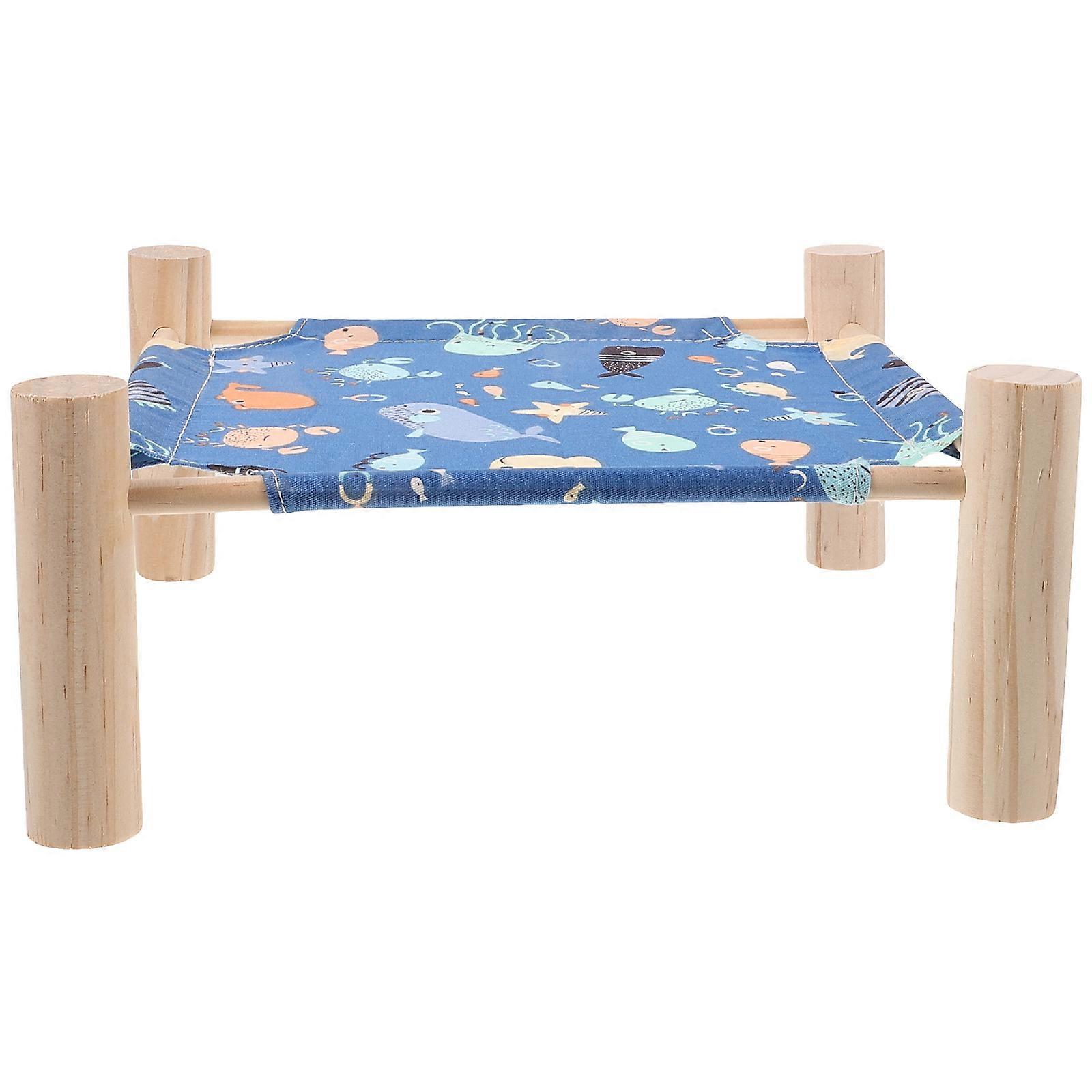 Space-saving Elevated Sleeping Bed For Hamsters And Rabbits In Blue Color And Rectangular Shape 3Pcs