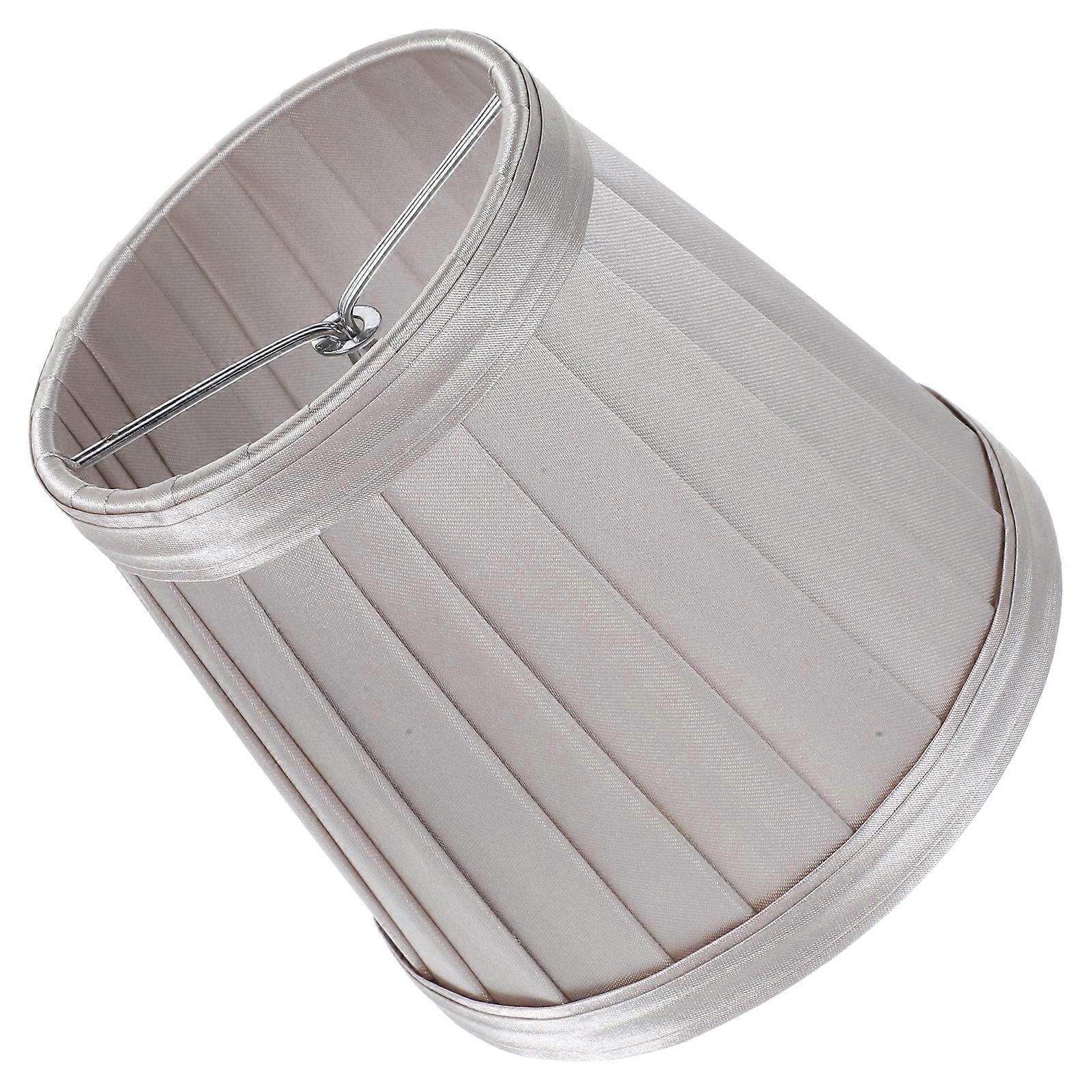 Cloth Lamp Shade Table Lamp Accessory for Bedroom 2Pcs Silver Set