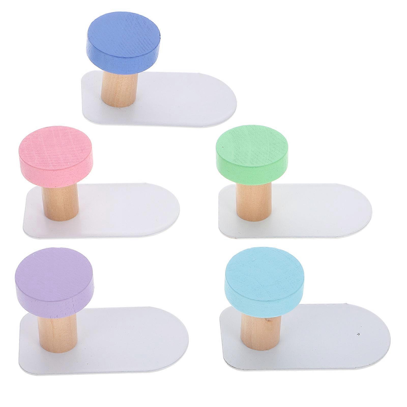 Multifunctional Use Wooden And Iron Wall Hooks For Backpack Hat Scarf And Belt In Creative Design For 10 Pcs