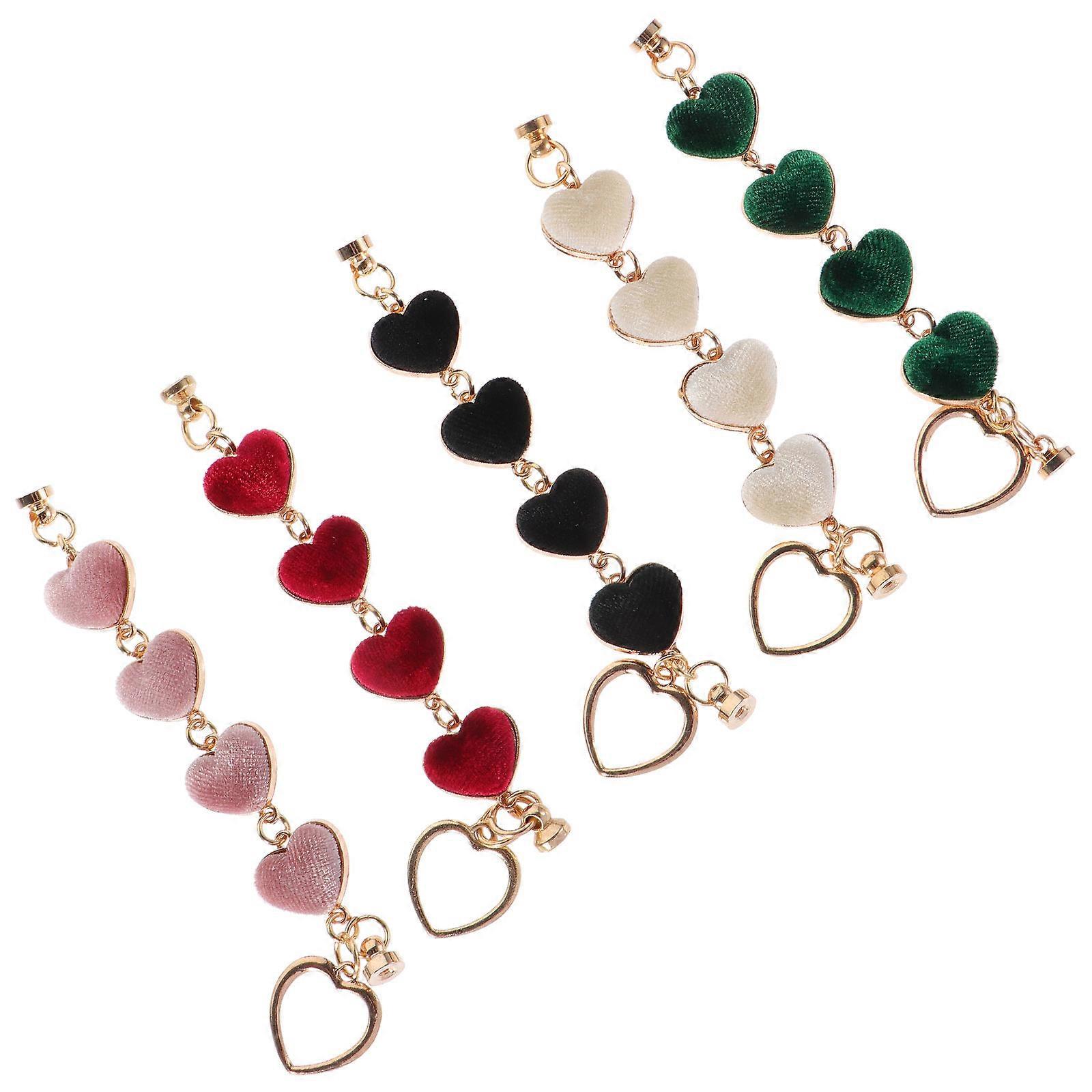 Phone Decor Plush Heart Shape Chain Pendant for Decor 10Pcs Assorted