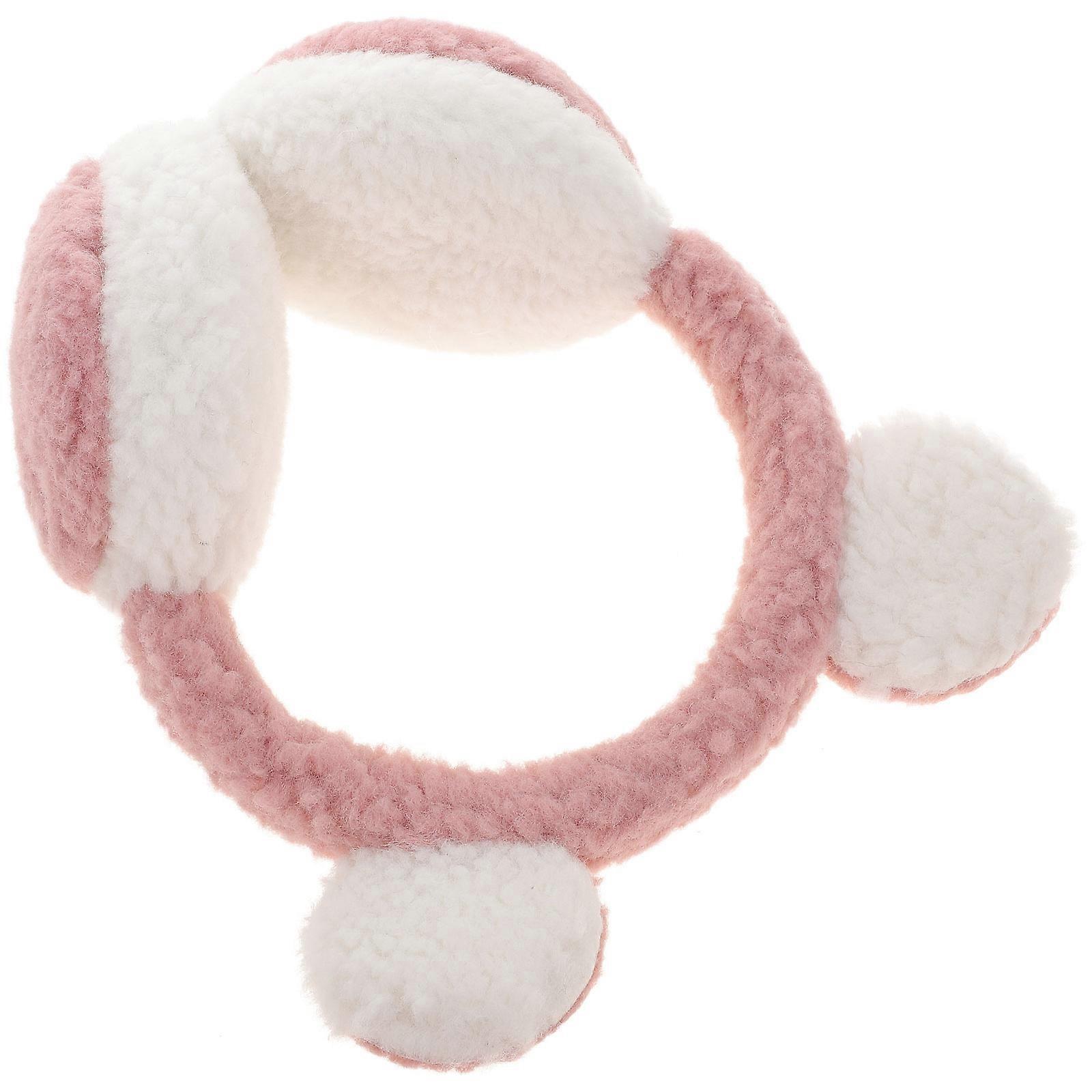 Winter Earmuffs Pink Ear Warmers for Kids 3Pcs Plush Headband Ear Cover