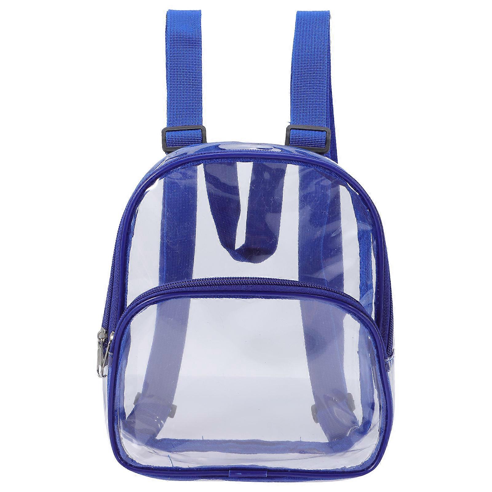 3Pcs Transparent Clear Backpack for Storage Use Outdoor Blue Mini Bags