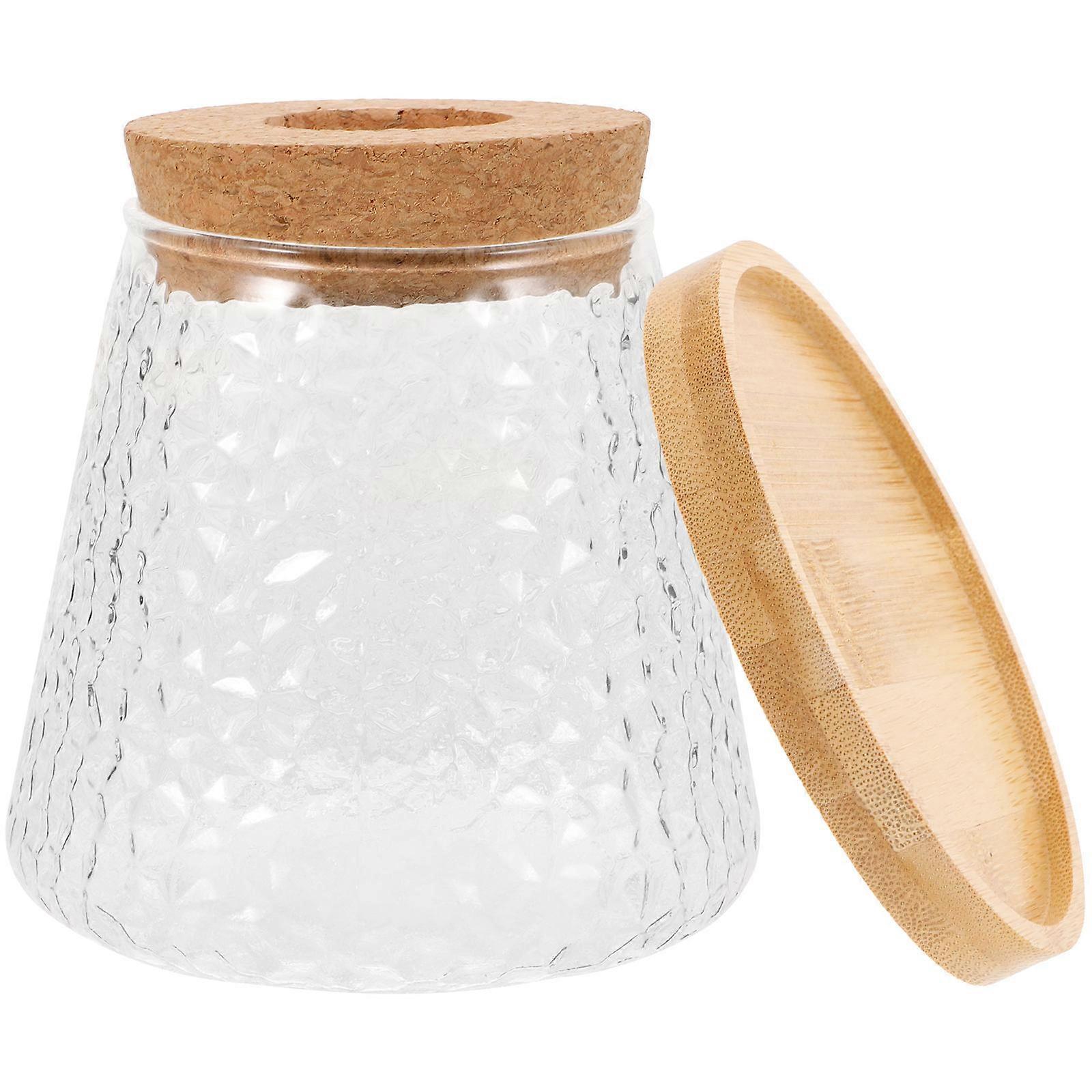 Glass Succulent Vase for Decorative Use with Wood Stand 4Sets